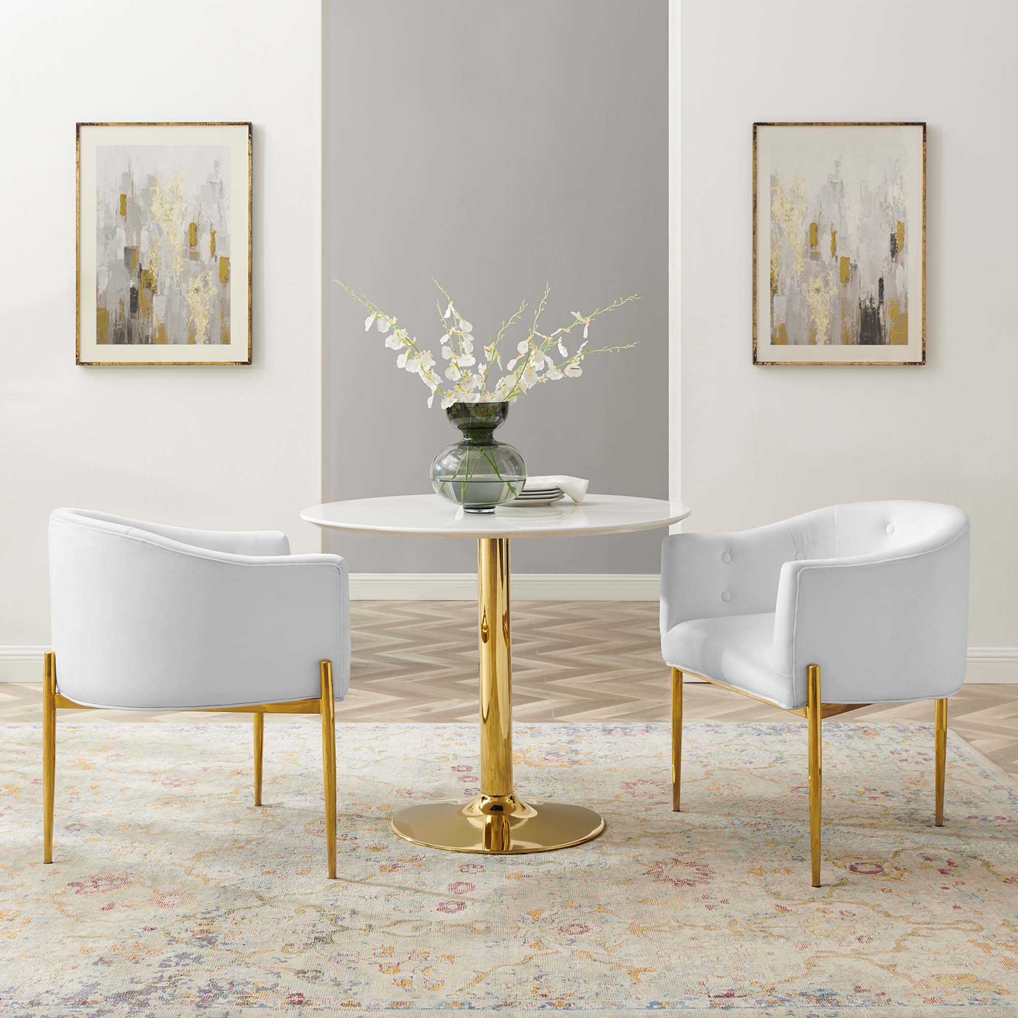 Fauteuil de salon en velours Ponder Performance