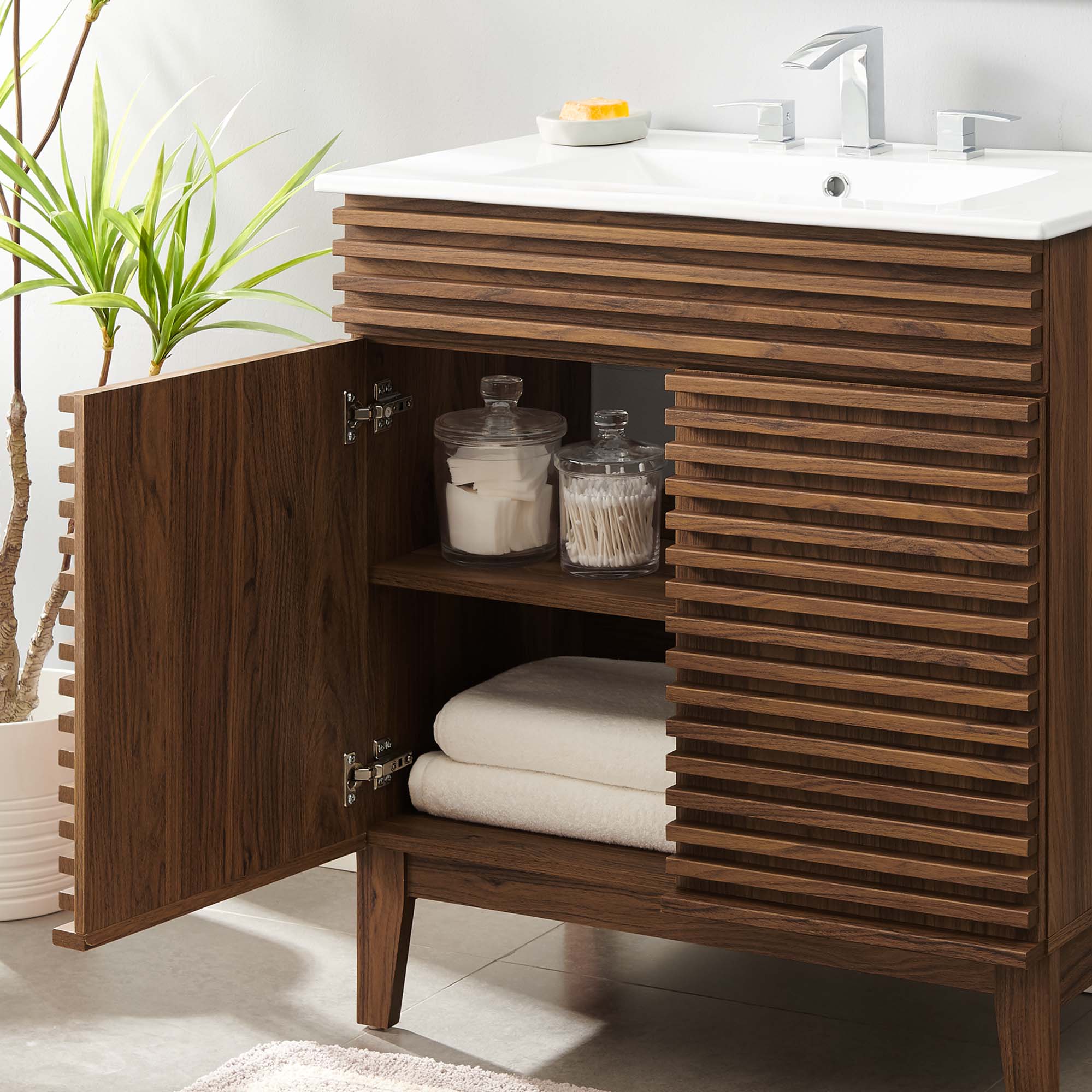 Render Bathroom Vanities with White Basin Included