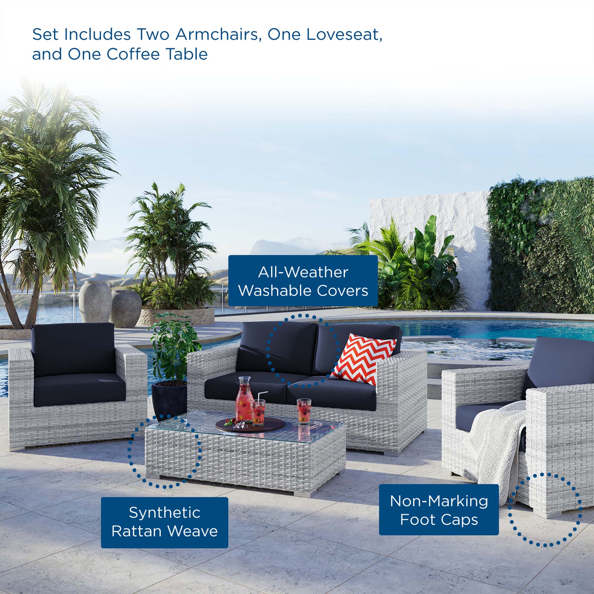 Convene 4-Piece Outdoor Patio Set