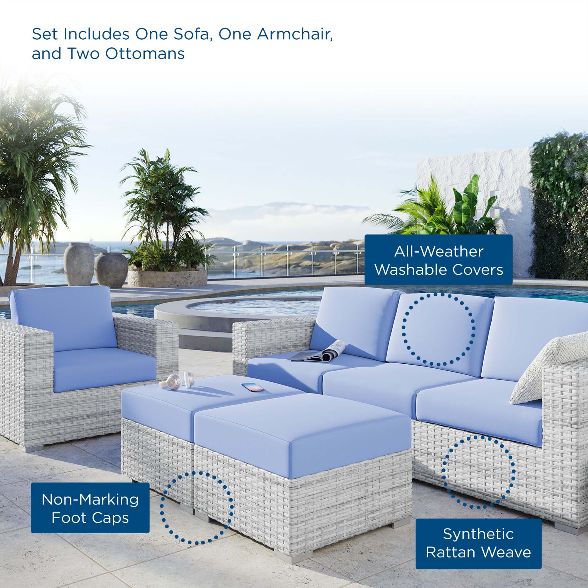 Convene 4-Piece Outdoor Patio Set