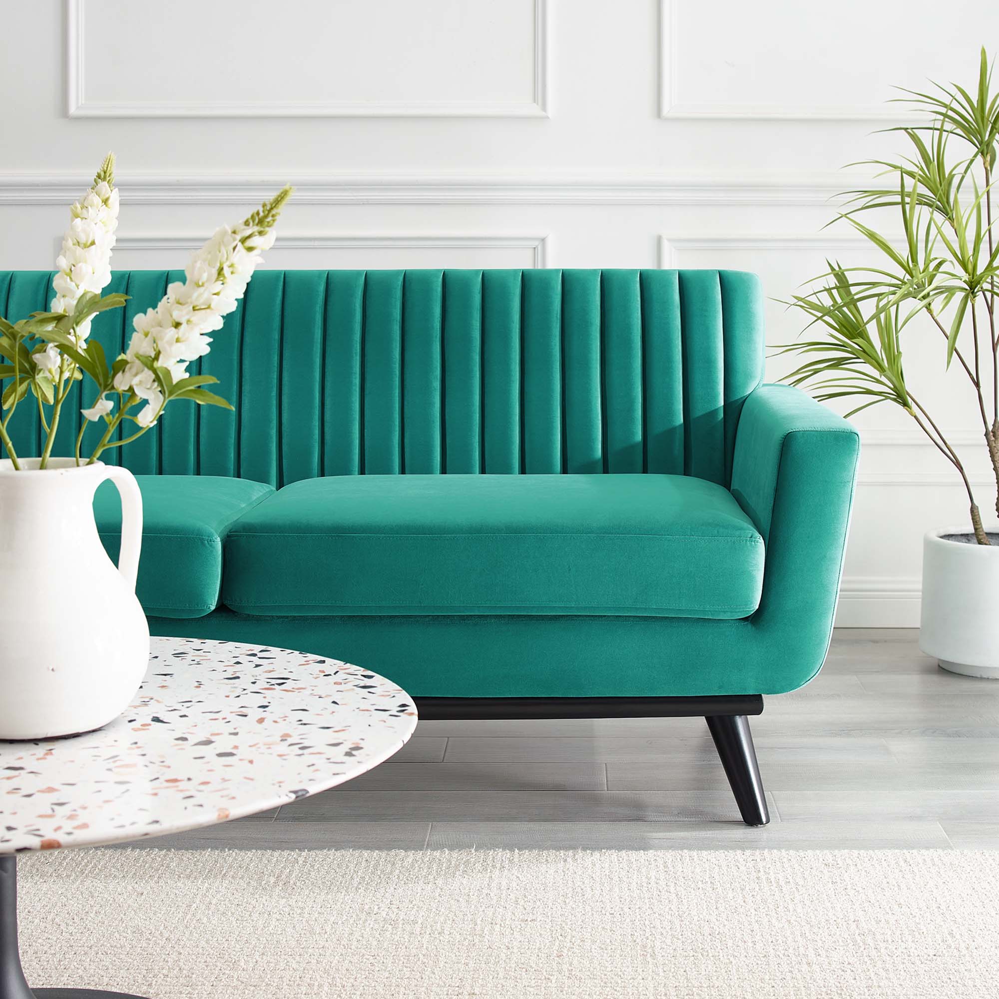 Chaise sans accoudoirs rembourrée en duvet Commix