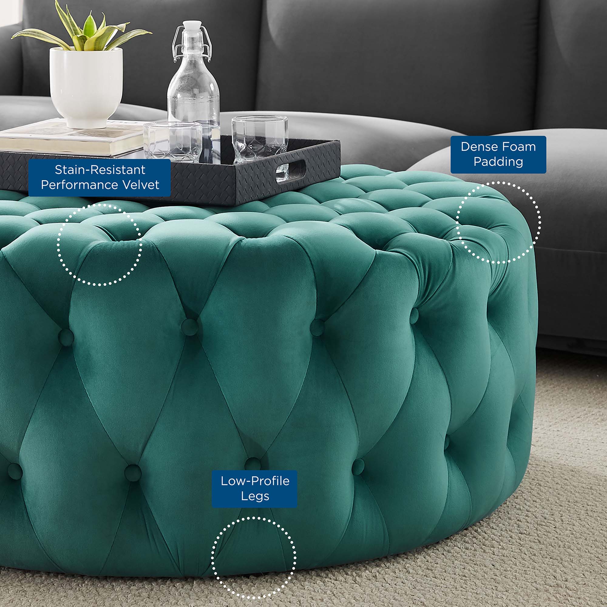 Chaise sans accoudoirs rembourrée en duvet Commix