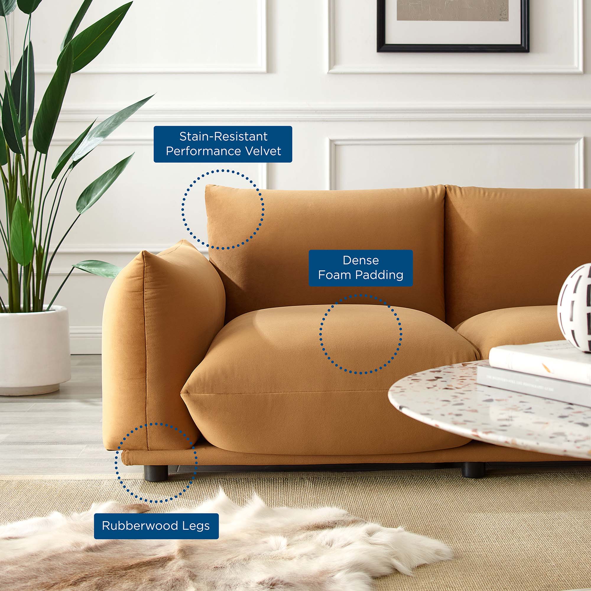 Chaise sans accoudoirs rembourrée en duvet Commix