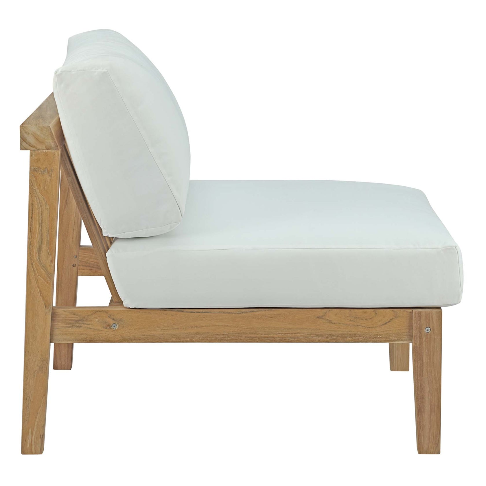 Bayport 5 Piece Outdoor Patio Teak Set in Natural White