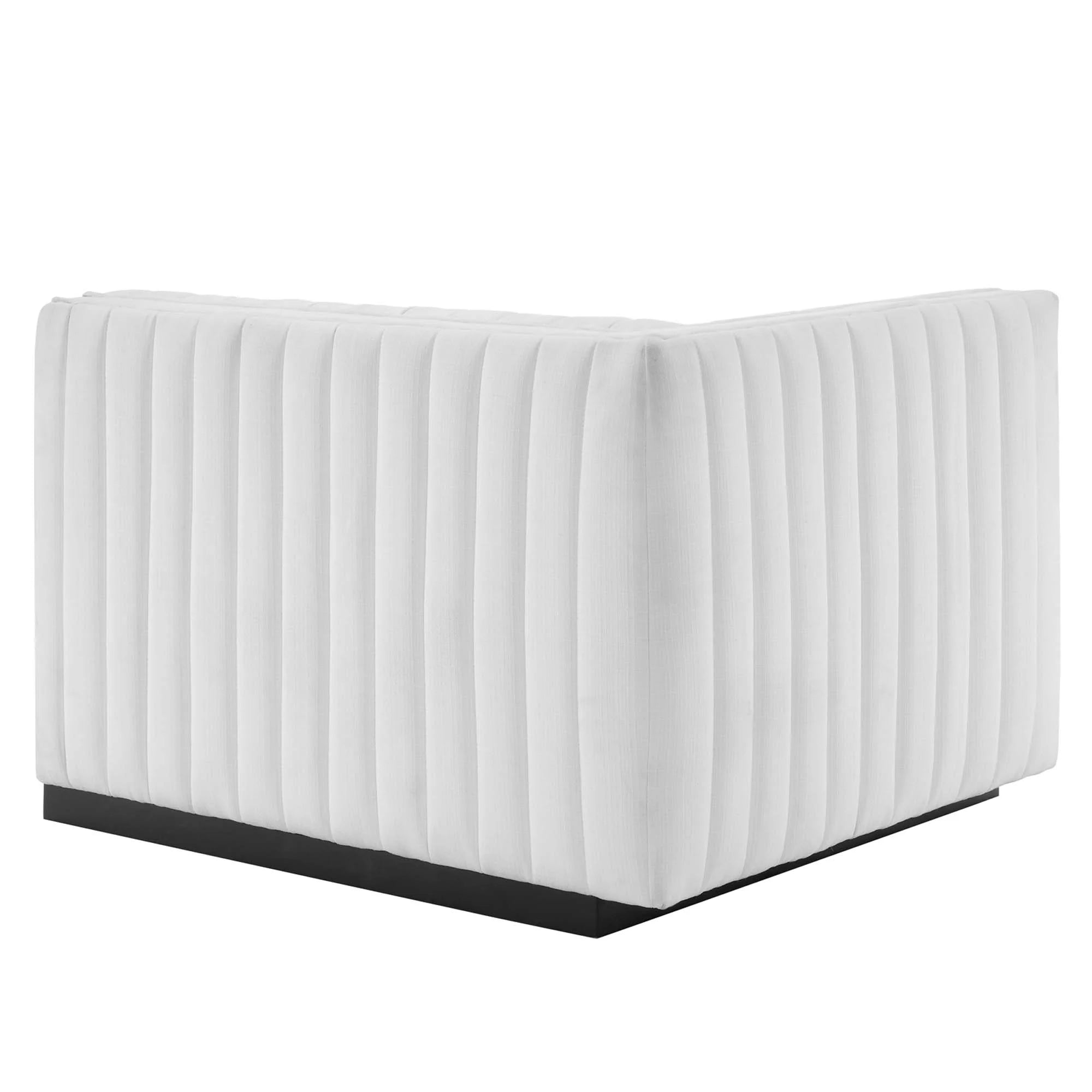 Chaise à accoudoir gauche en tissu capitonné Conjure Channel