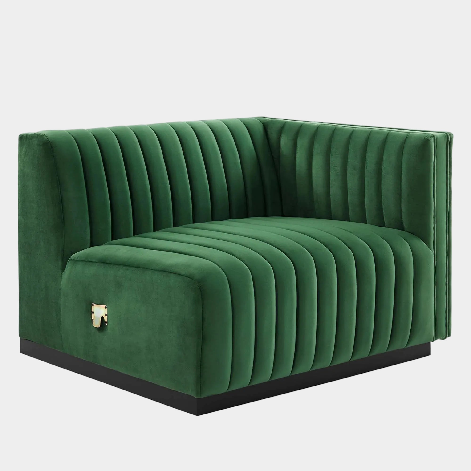 Conjure Channel Tufted Performance Velvet Right-Arm Chair