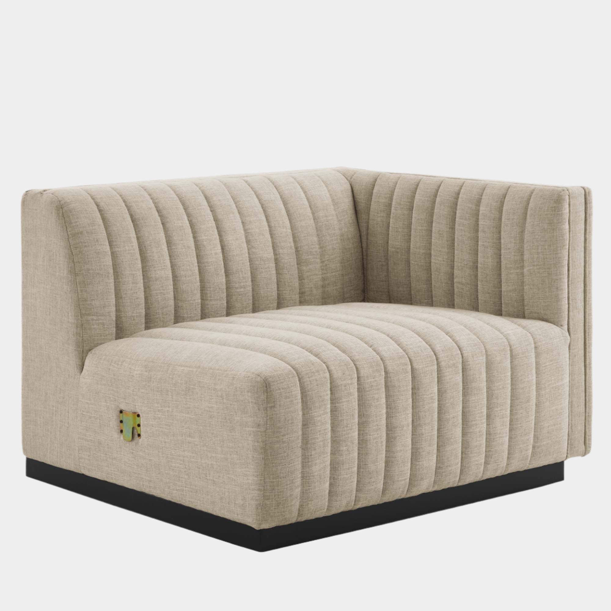 Fauteuil à accoudoir droit capitonné en tissu Conjure Channel