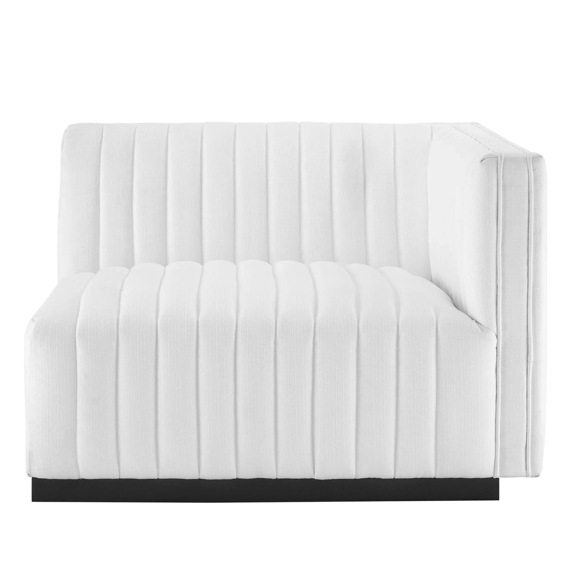 Fauteuil à accoudoir droit capitonné en tissu Conjure Channel