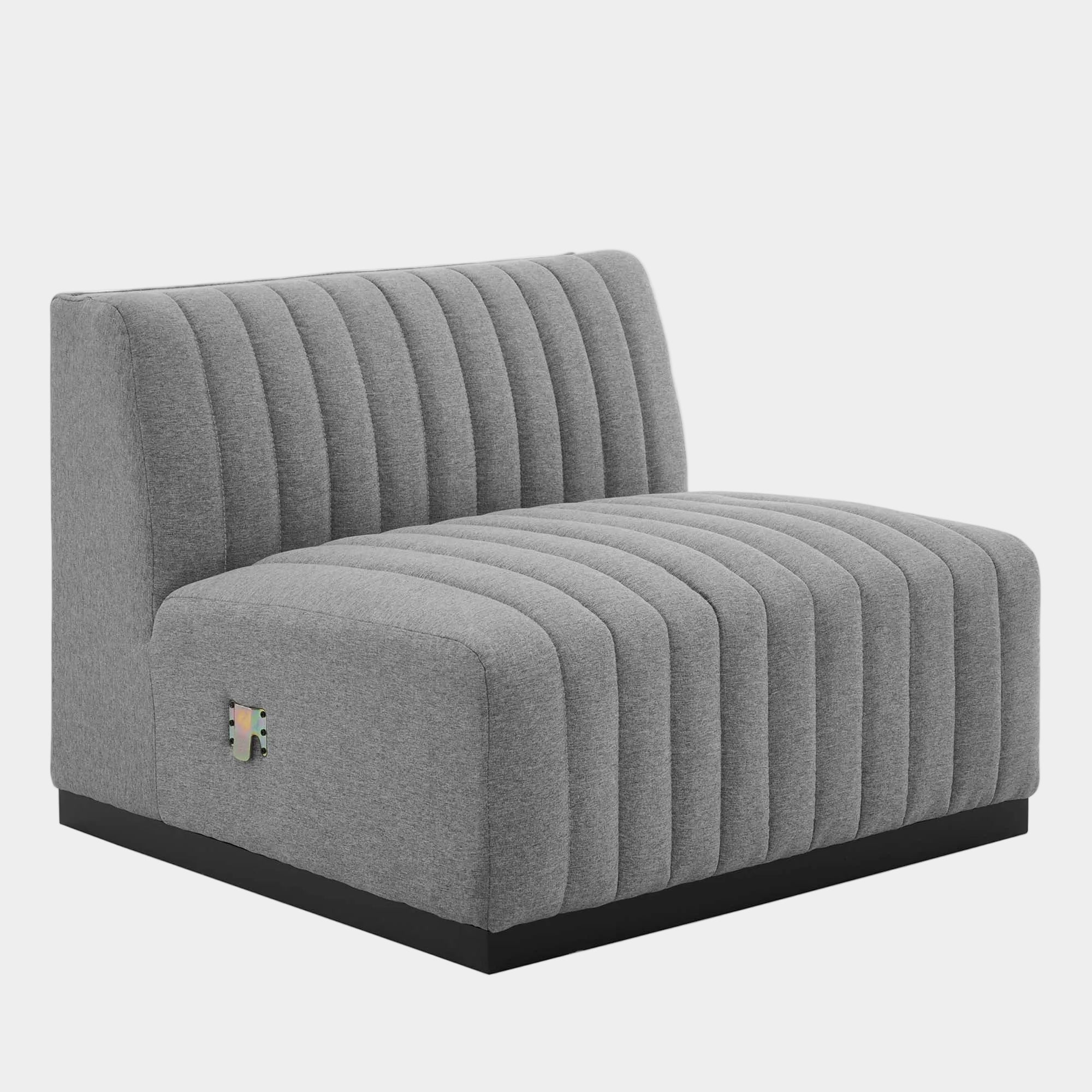 Conjure Channel Tufted Upholstered Fabric Armless Chair