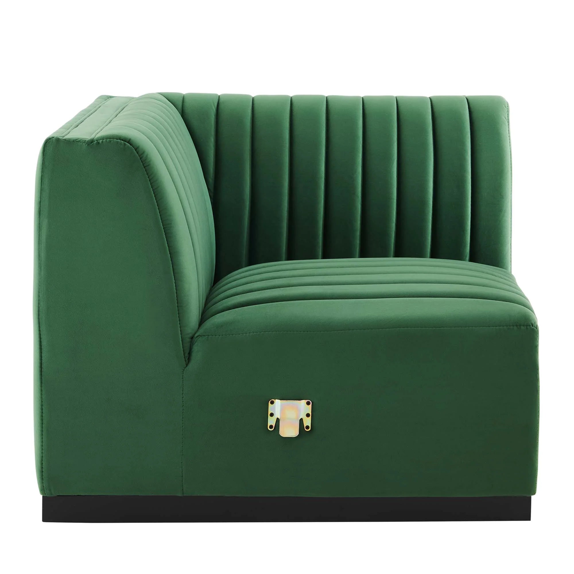 Chaise d'angle gauche en velours capitonné Conjure Channel