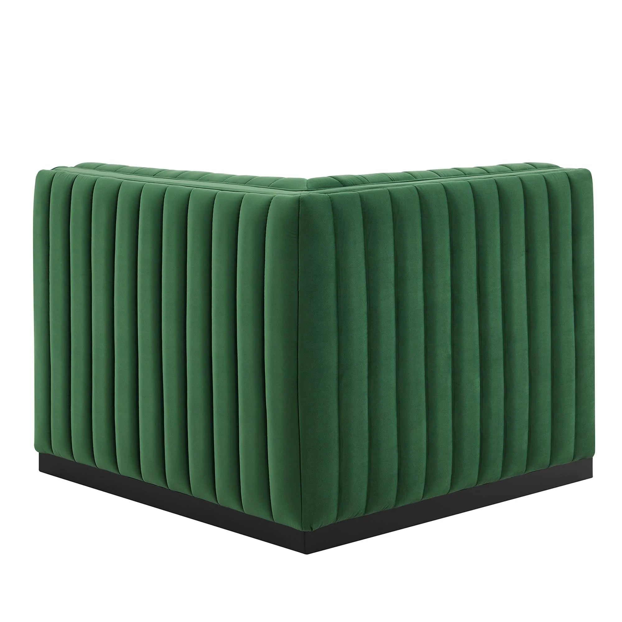 Chaise d'angle gauche en velours capitonné Conjure Channel