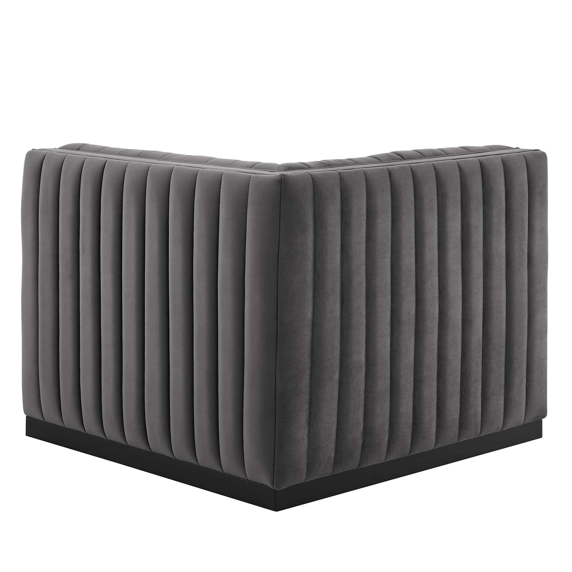 Chaise d'angle gauche en velours capitonné Conjure Channel