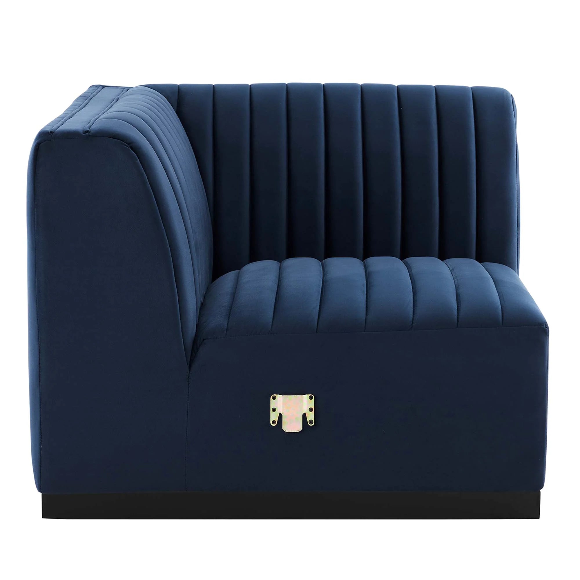 Chaise d'angle gauche en velours capitonné Conjure Channel