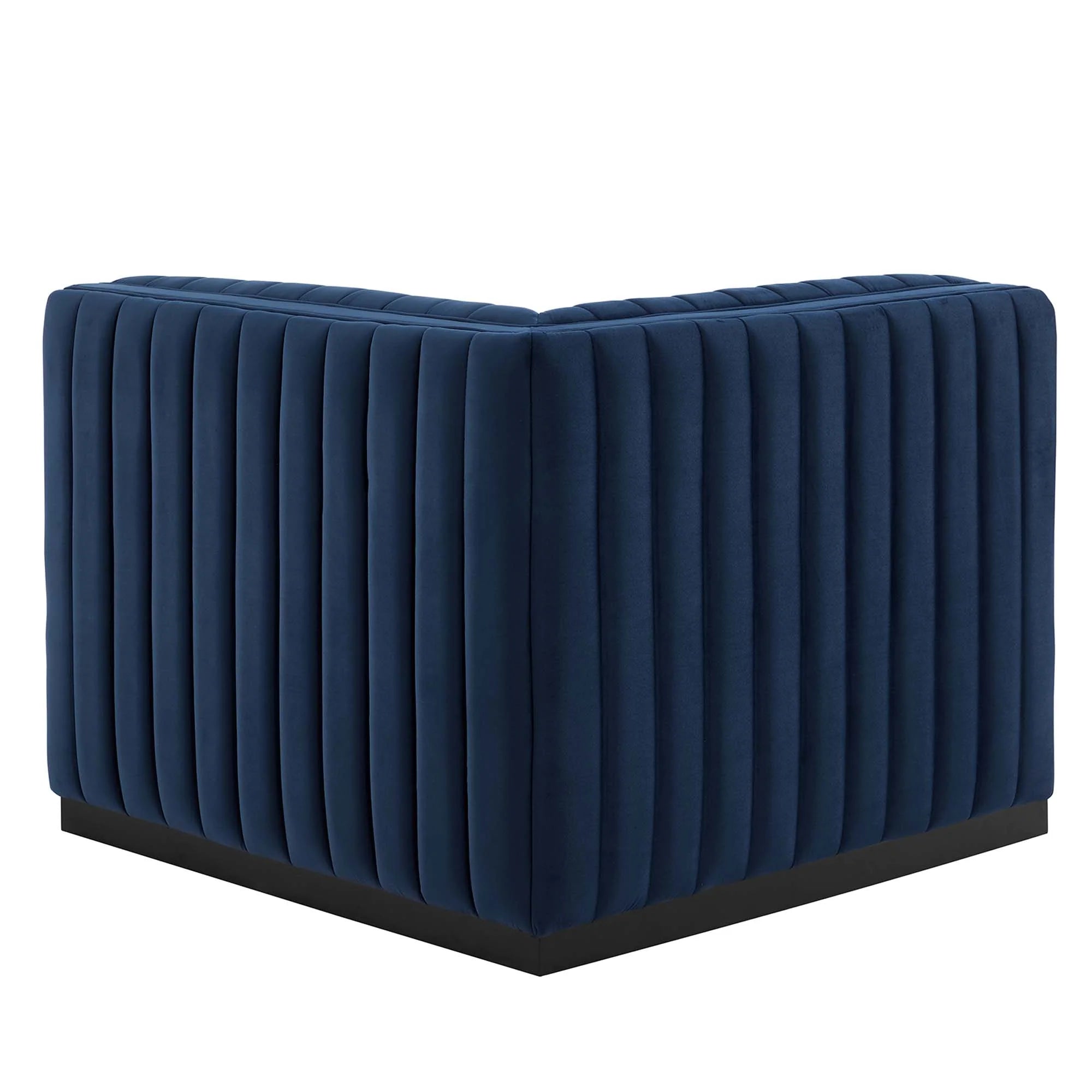 Chaise d'angle gauche en velours capitonné Conjure Channel