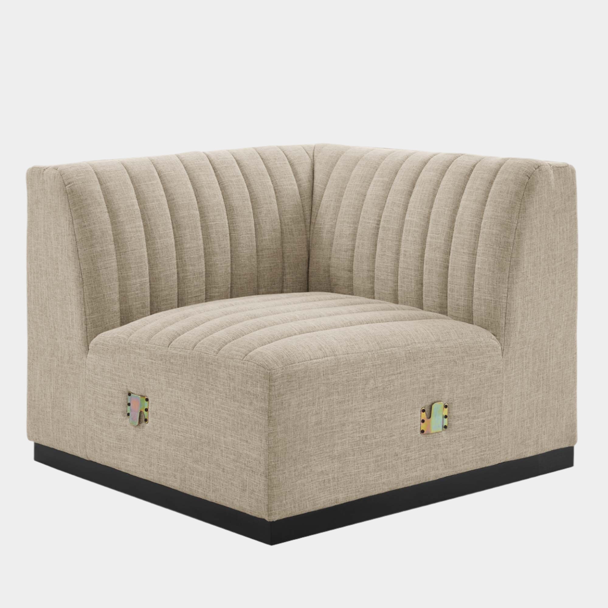 Chaise d'angle gauche en tissu capitonné Conjure Channel