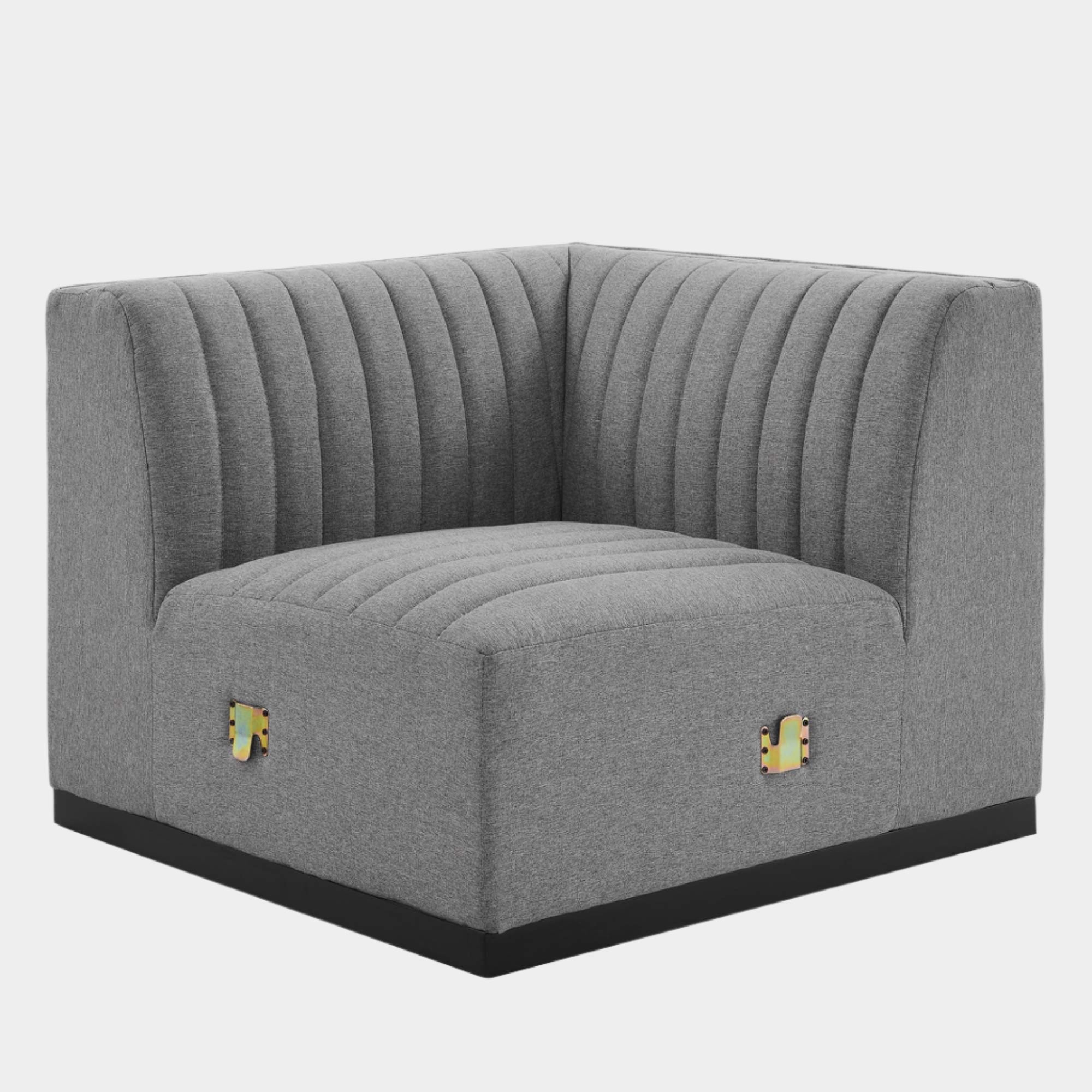 Chaise d'angle gauche en tissu capitonné Conjure Channel