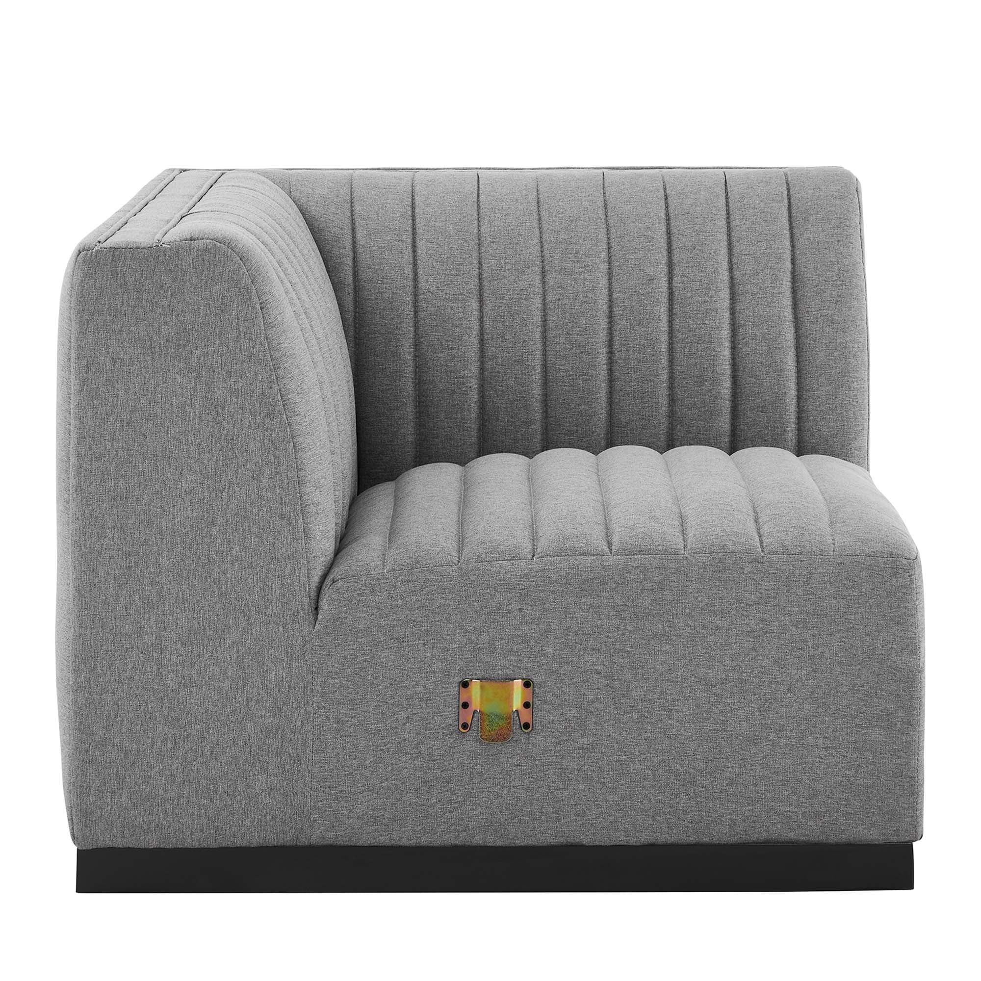 Chaise d'angle gauche en tissu capitonné Conjure Channel