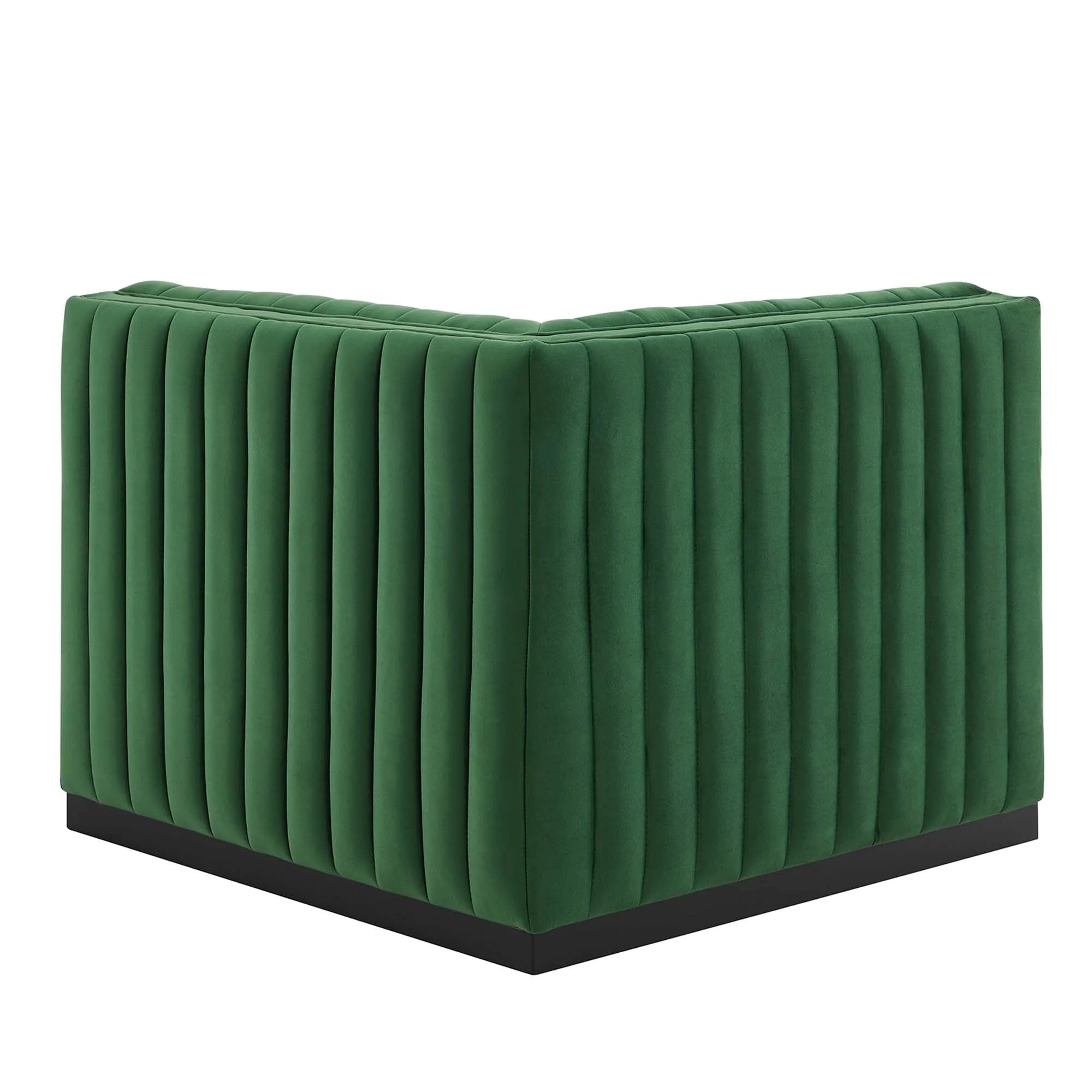 Fauteuil d'angle droit en velours capitonné Conjure Channel