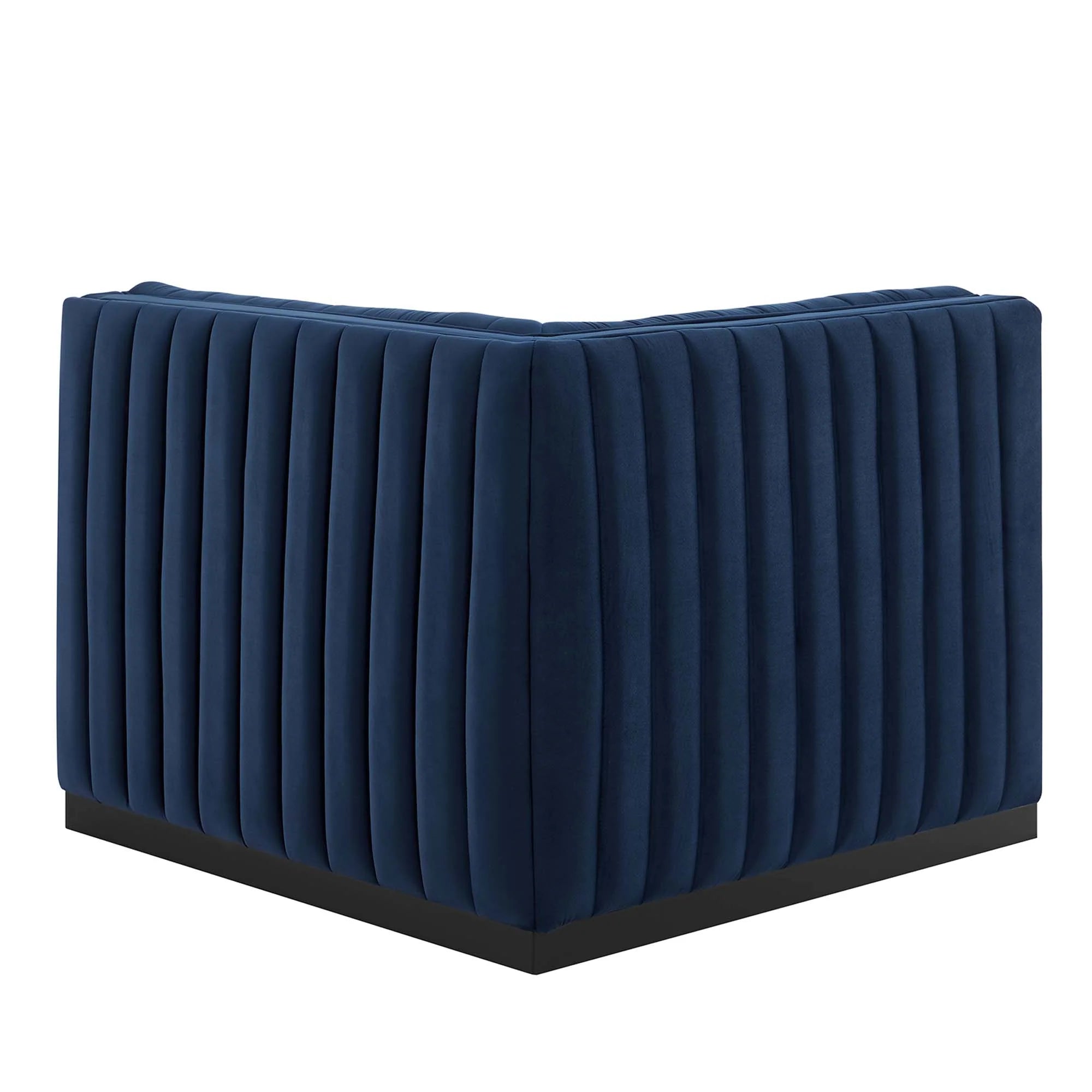 Fauteuil d'angle droit en velours capitonné Conjure Channel