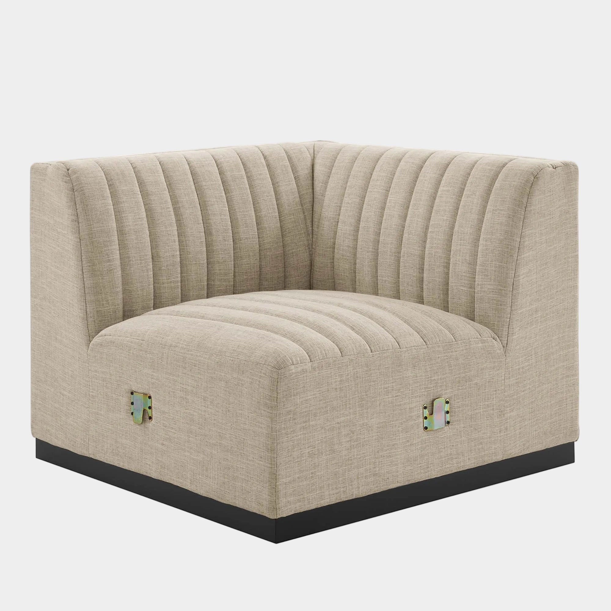 Conjure Channel Tufted Upholstered Fabric Right Corner Chair