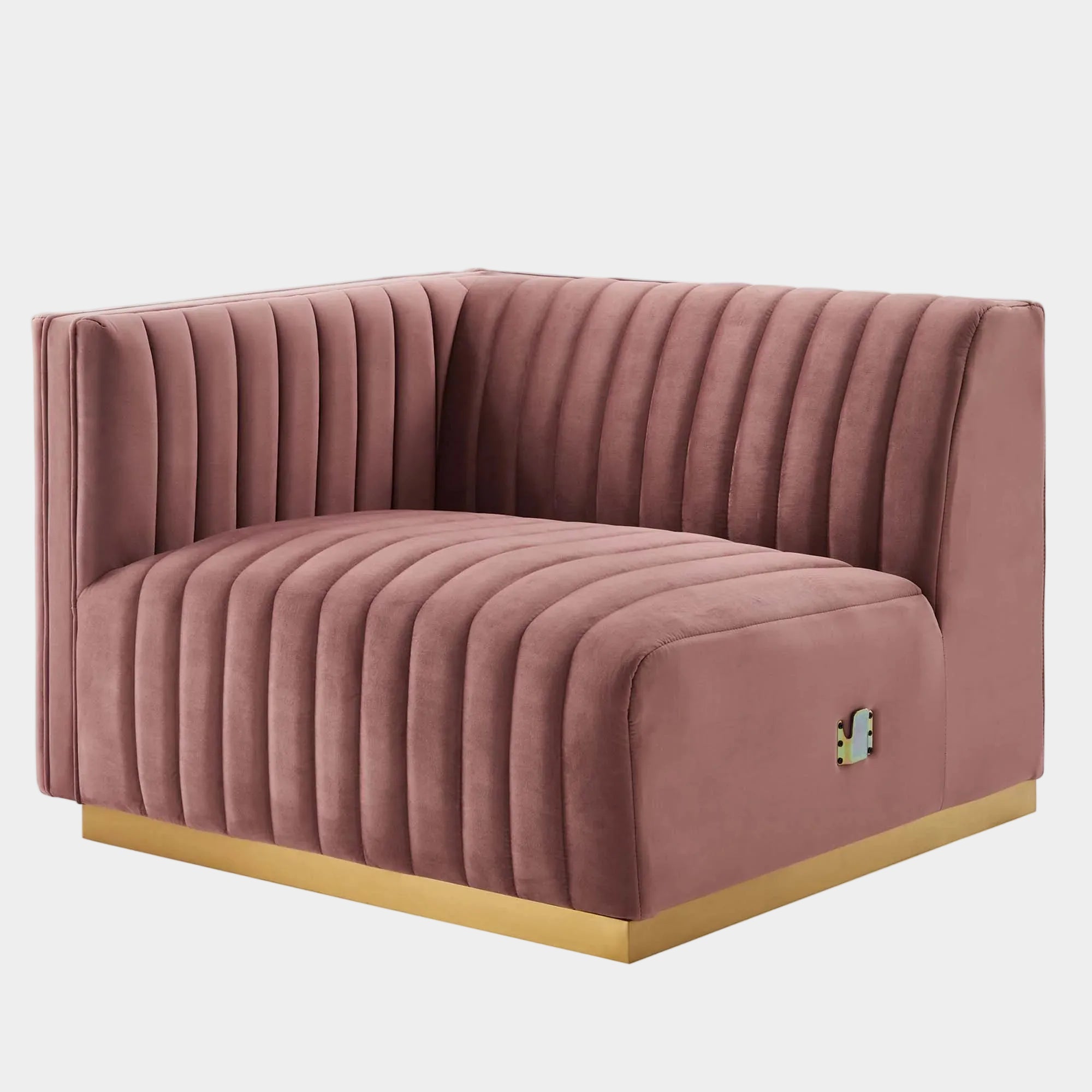 Conjure Channel Tufted Performance Velvet Left-Arm Chair