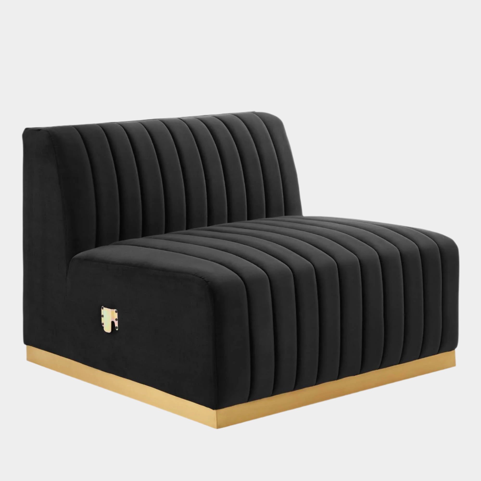 Fauteuil sans accoudoirs en velours touffeté Conjure Channel