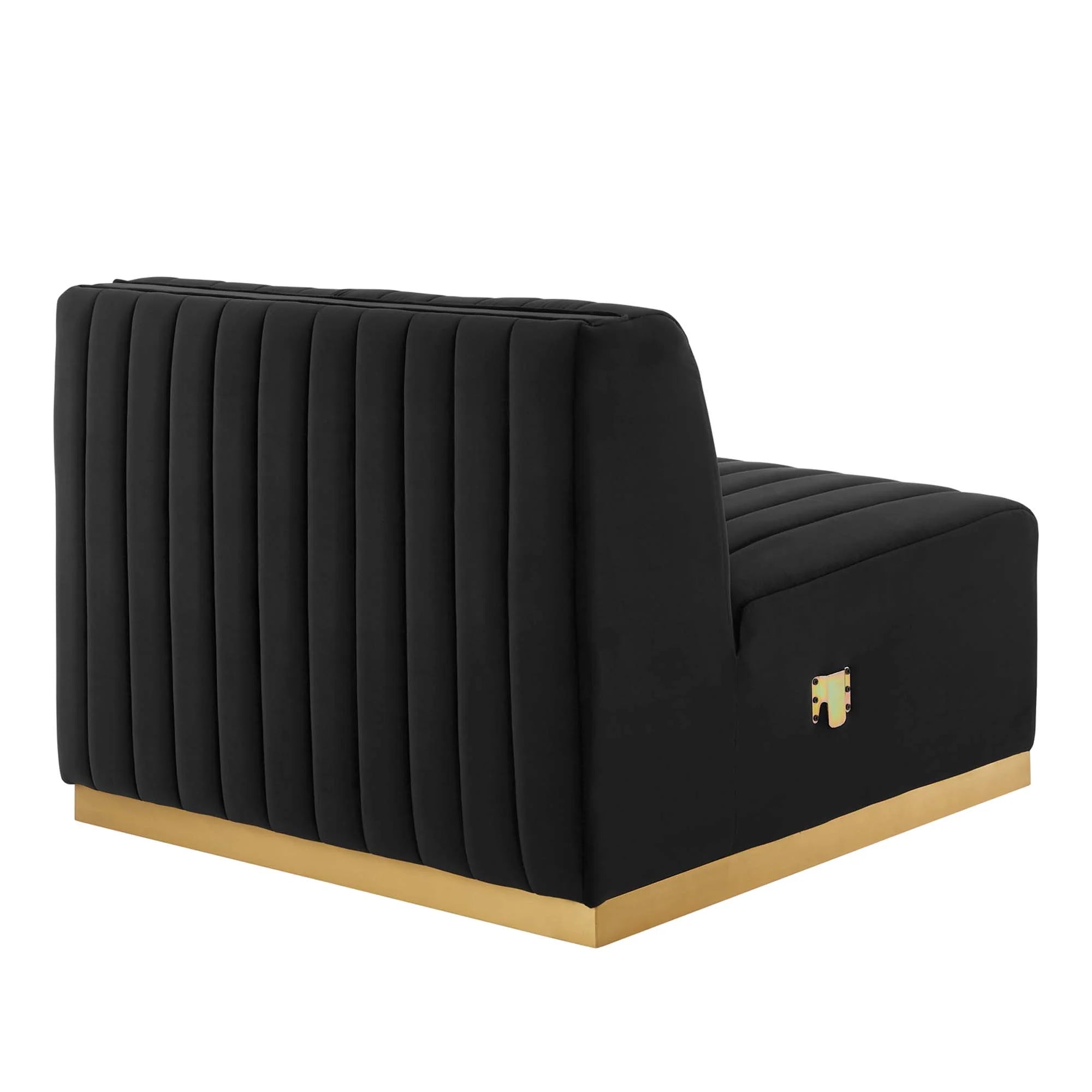 Fauteuil sans accoudoirs en velours touffeté Conjure Channel