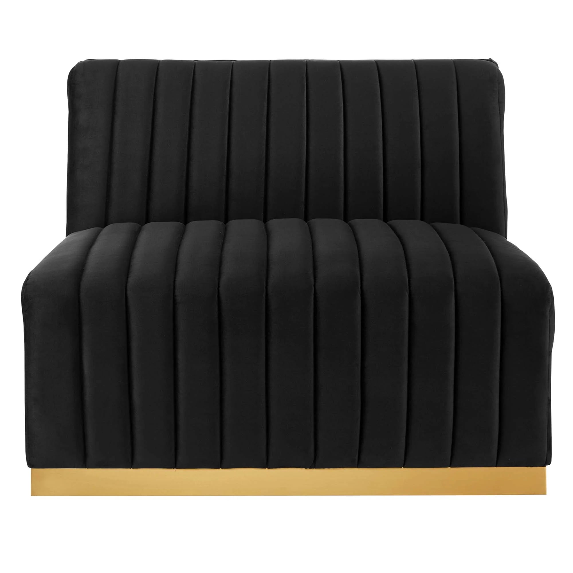 Fauteuil sans accoudoirs en velours touffeté Conjure Channel