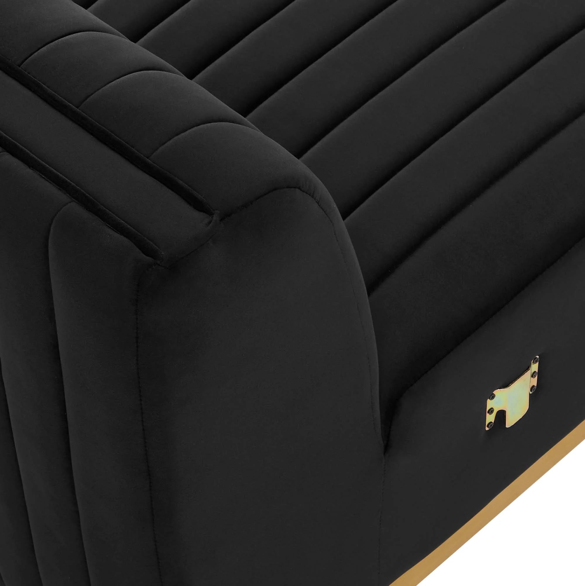 Fauteuil sans accoudoirs en velours touffeté Conjure Channel