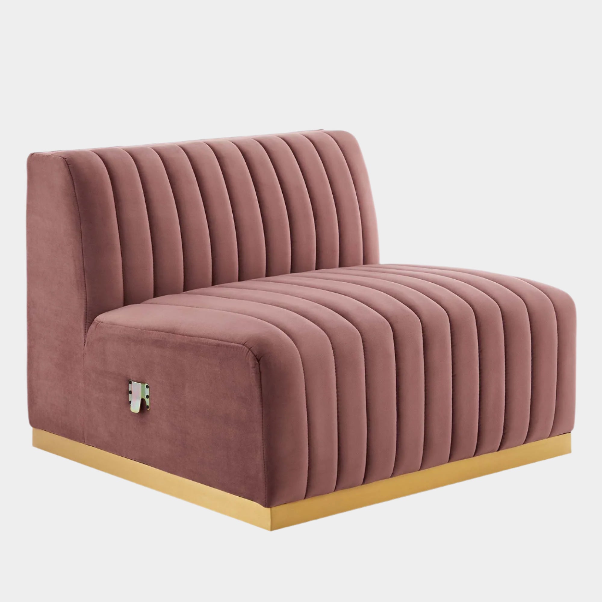 Fauteuil sans accoudoirs en velours touffeté Conjure Channel
