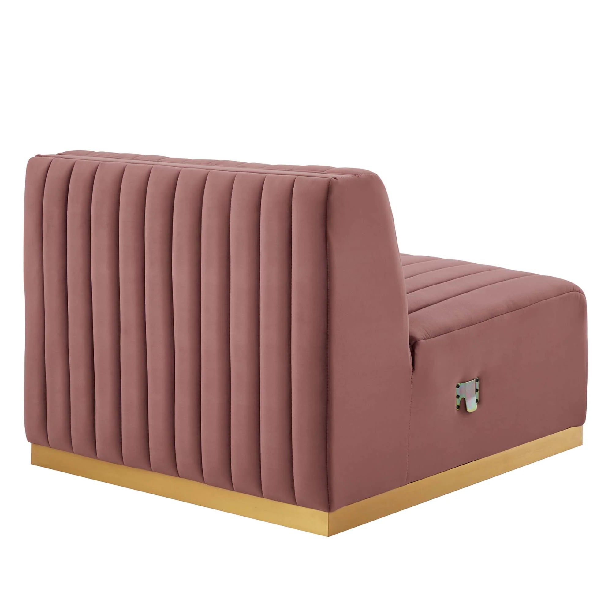 Fauteuil sans accoudoirs en velours touffeté Conjure Channel
