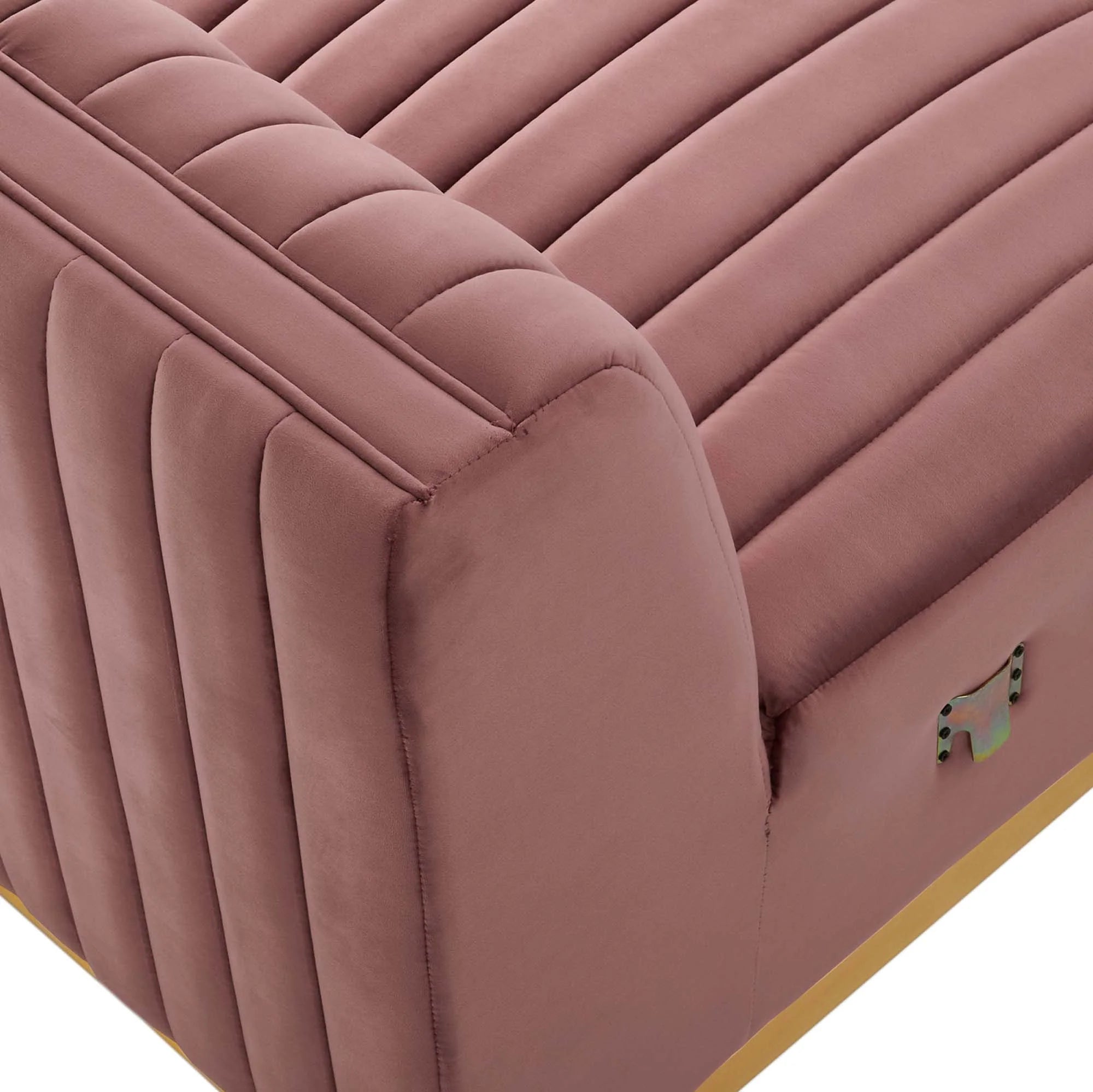 Fauteuil sans accoudoirs en velours touffeté Conjure Channel