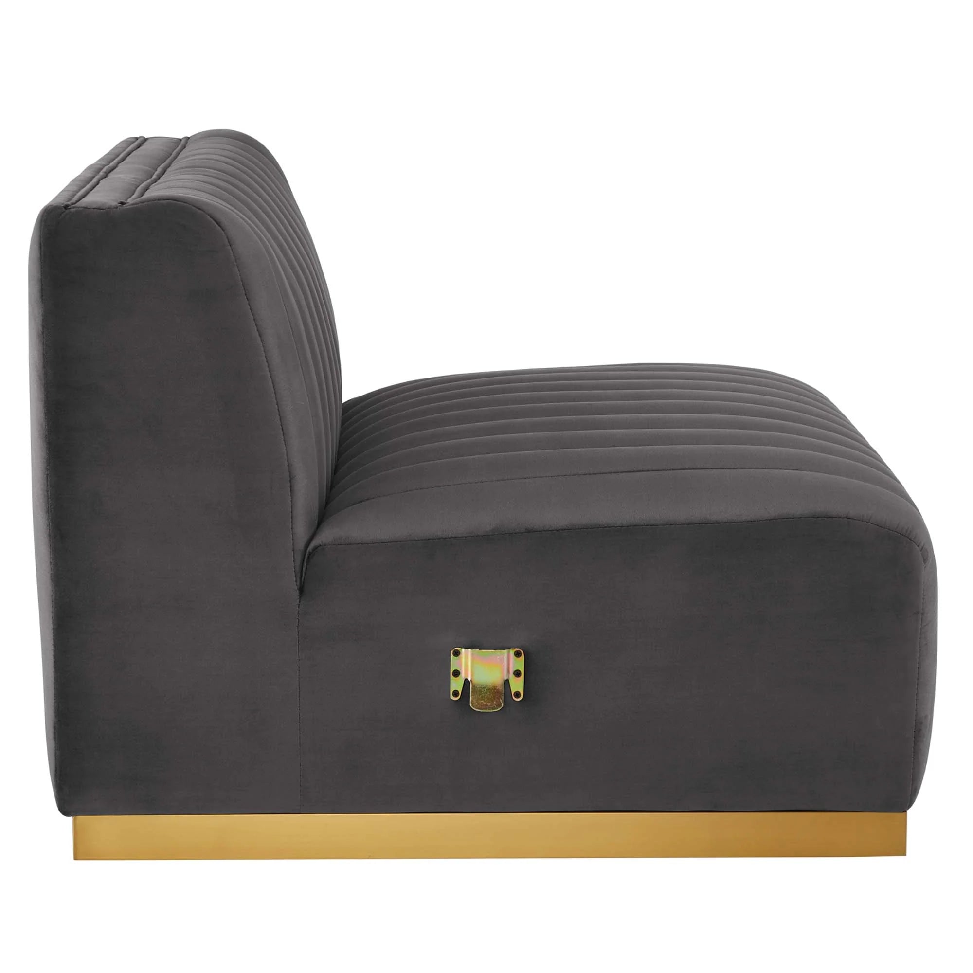 Fauteuil sans accoudoirs en velours touffeté Conjure Channel