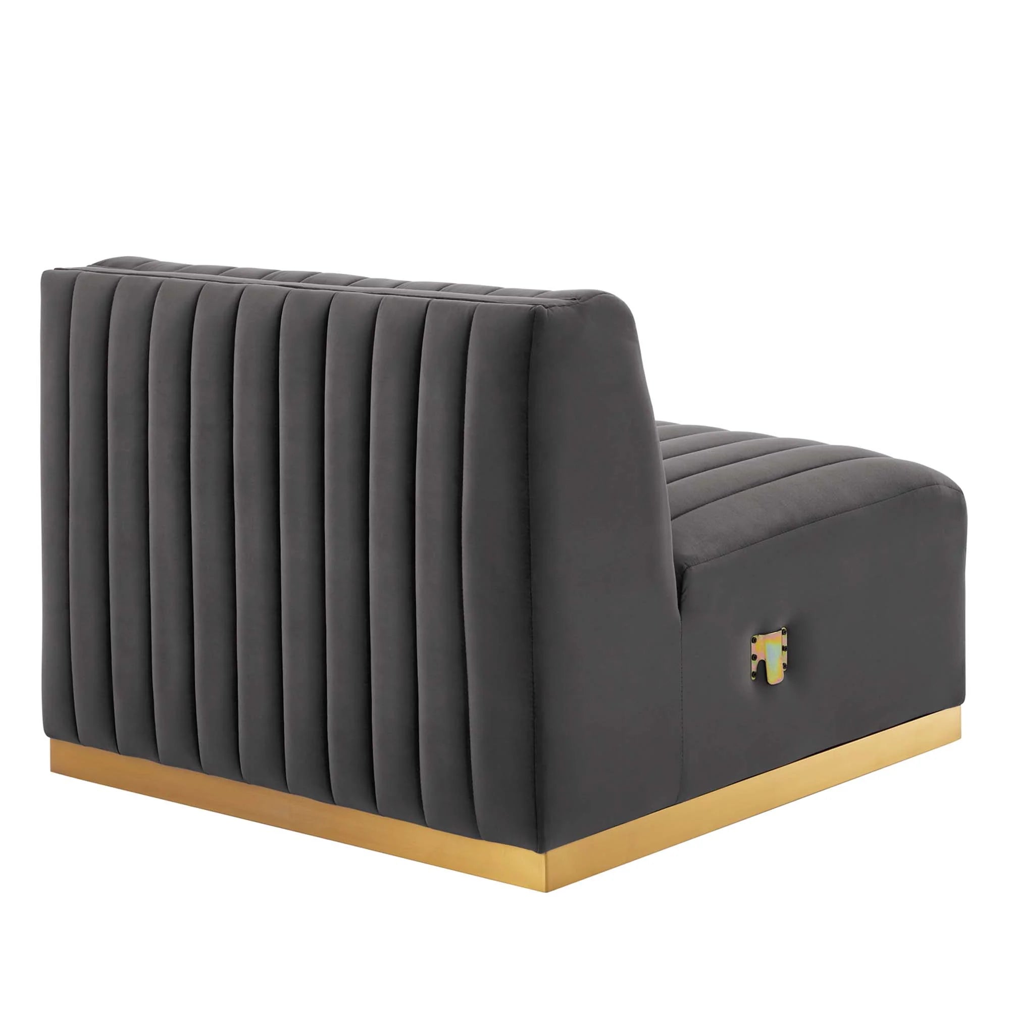 Fauteuil sans accoudoirs en velours touffeté Conjure Channel