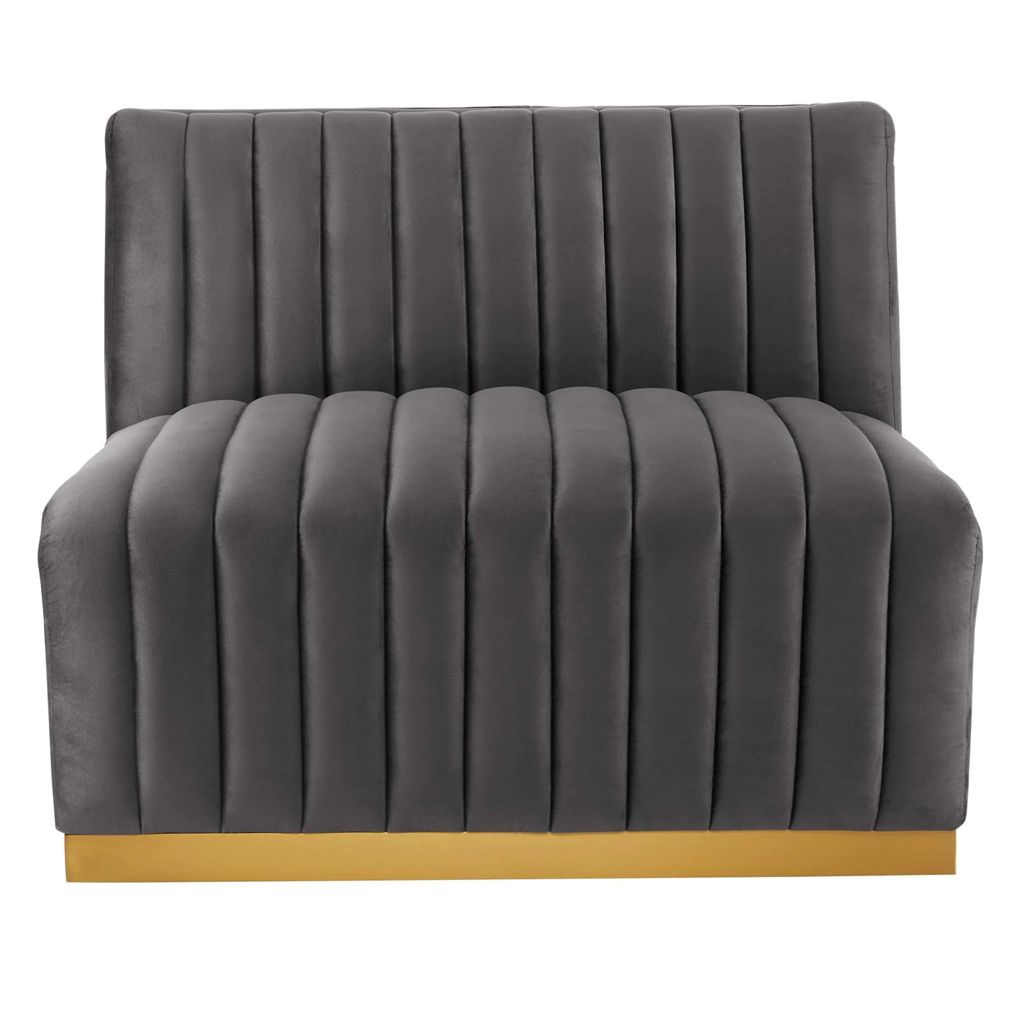 Fauteuil sans accoudoirs en velours touffeté Conjure Channel