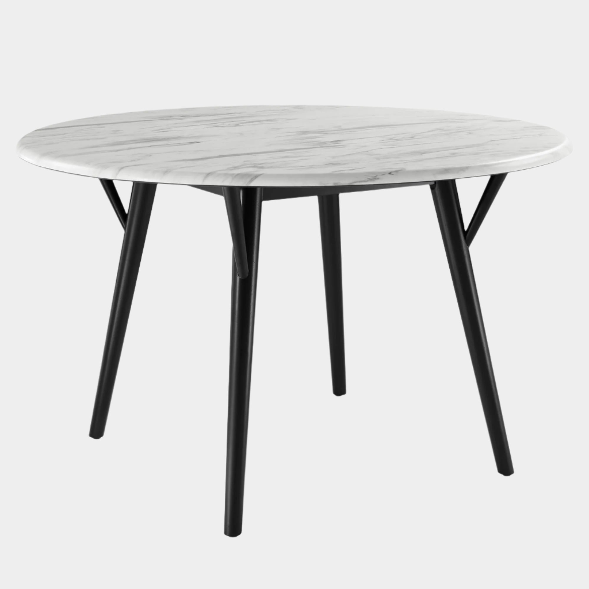 Gallant 50" Round Performance Artificial Marble Dining Table in Black White