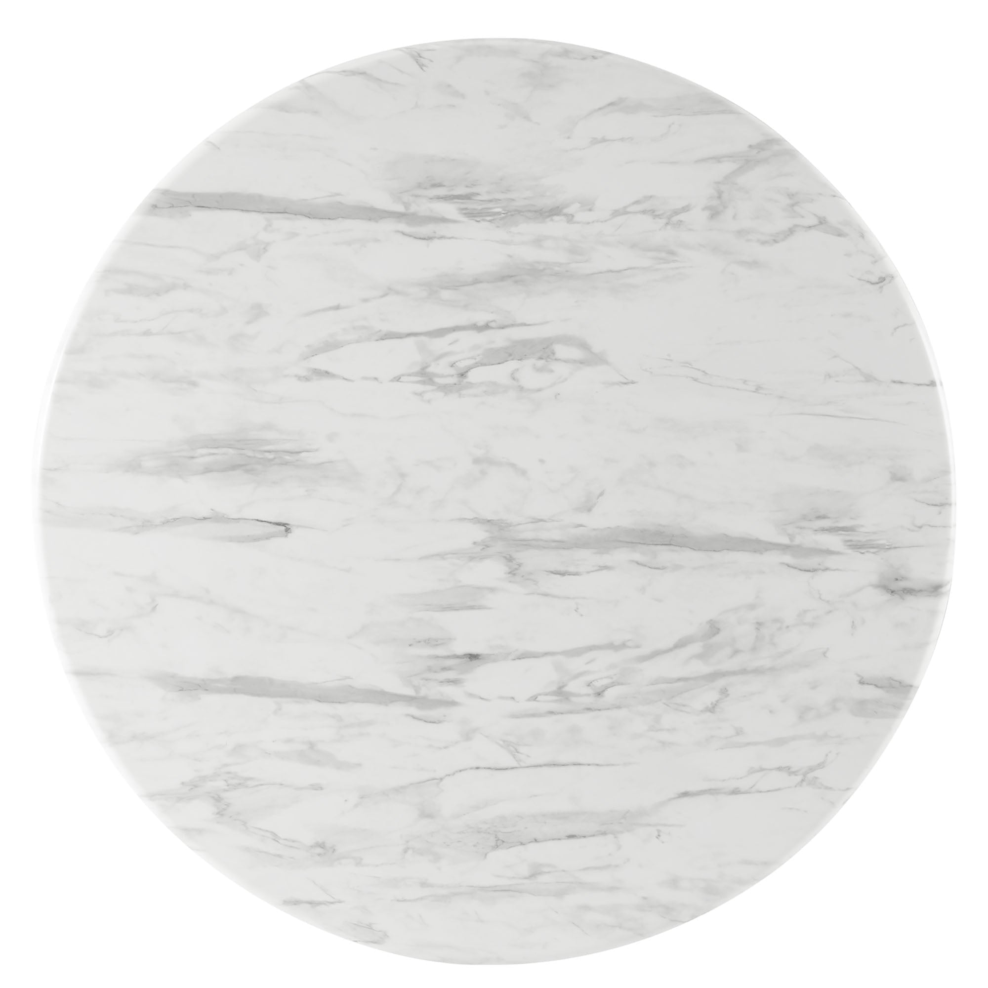 Gallant 50" Round Performance Artificial Marble Dining Table in Black White
