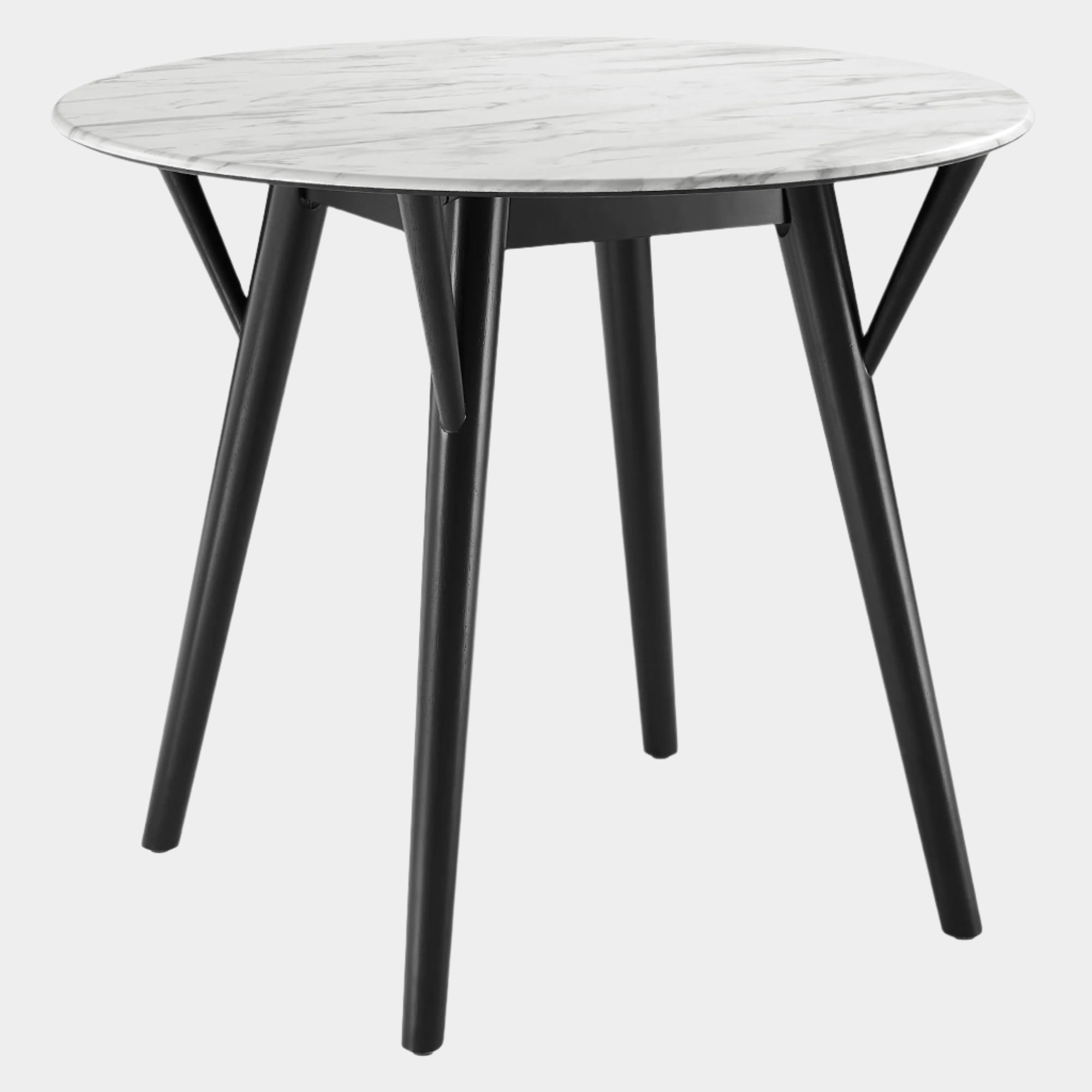 Gallant 36" Round Performance Artificial Marble Dining Table in Black White