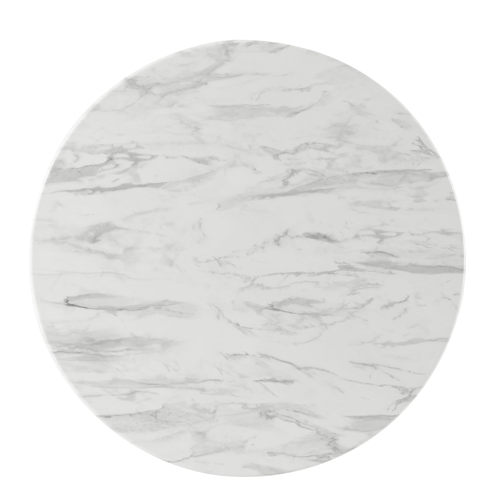 Gallant 36" Round Performance Artificial Marble Dining Table in Black White