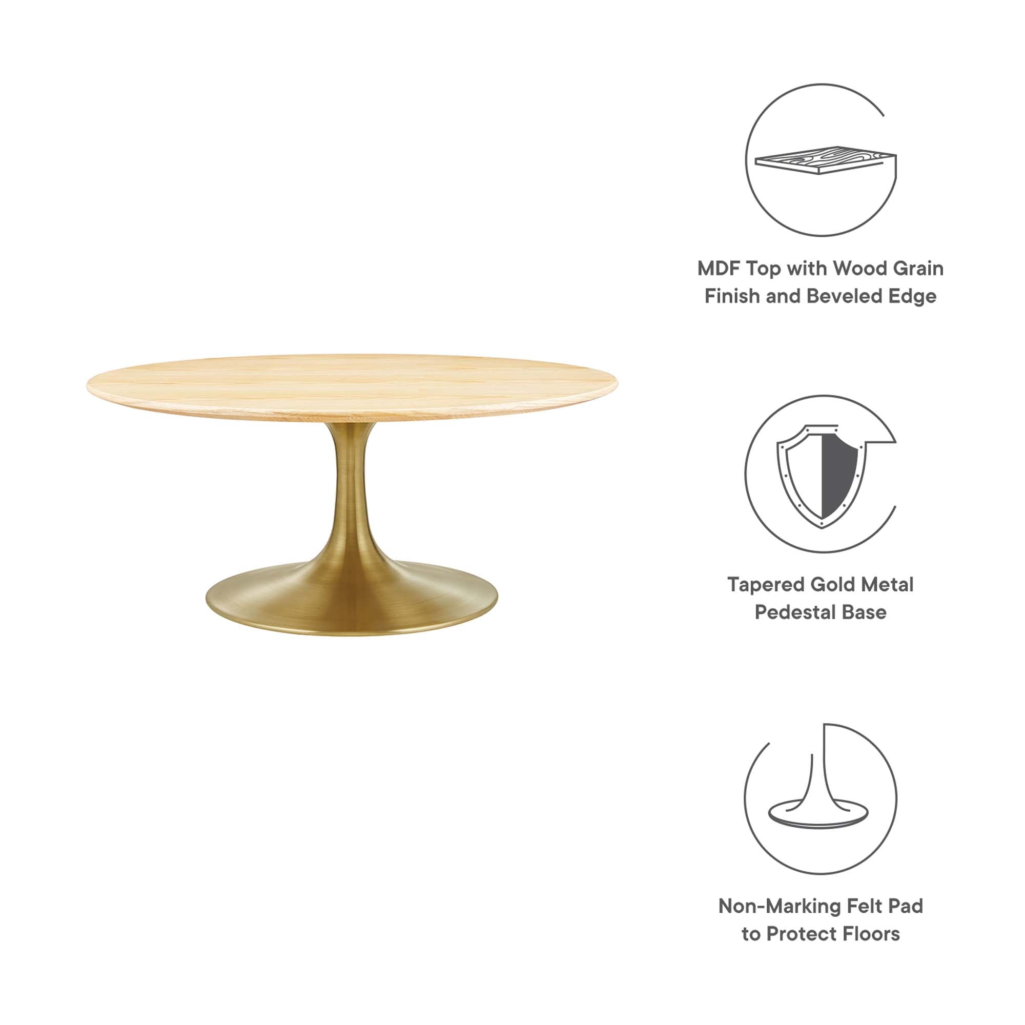 Lippa 36" Round Wood Coffee Table