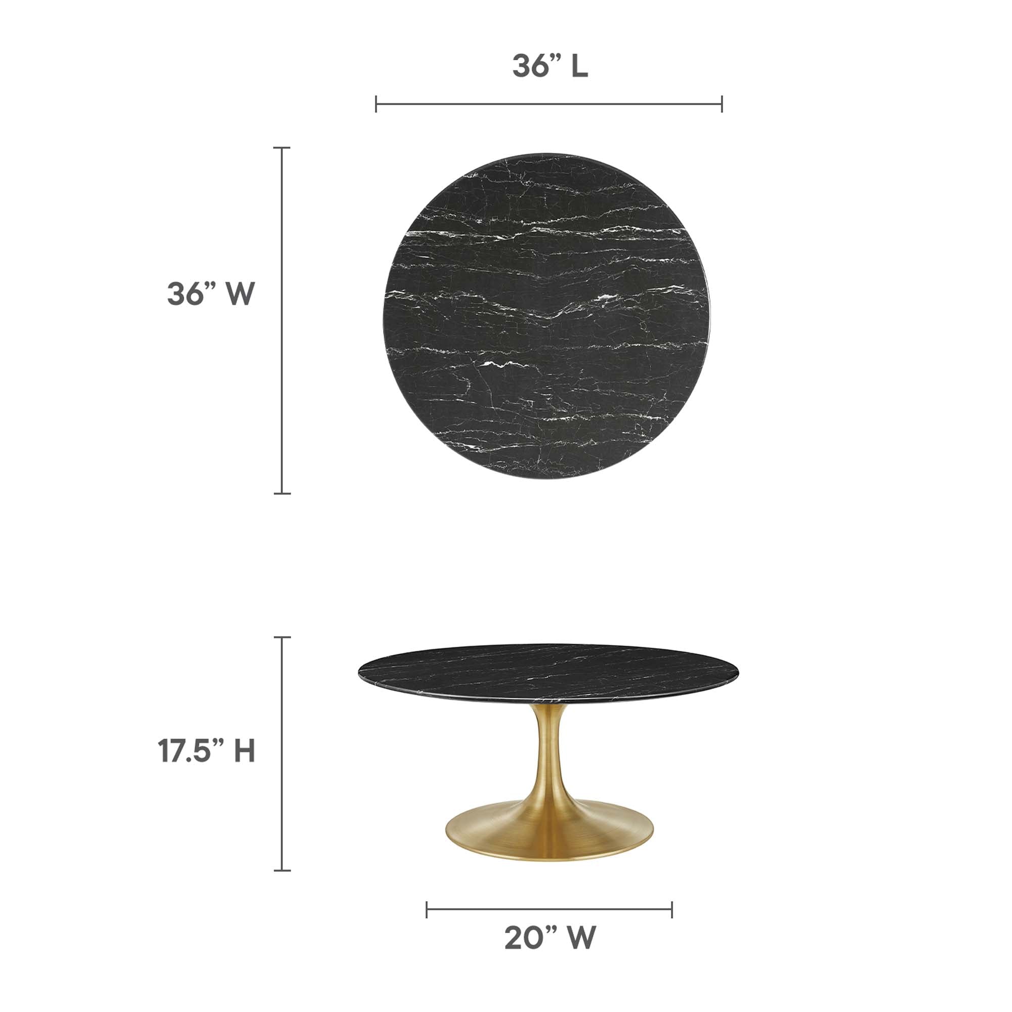 Lippa 36" Round Faux Marble Coffee Table