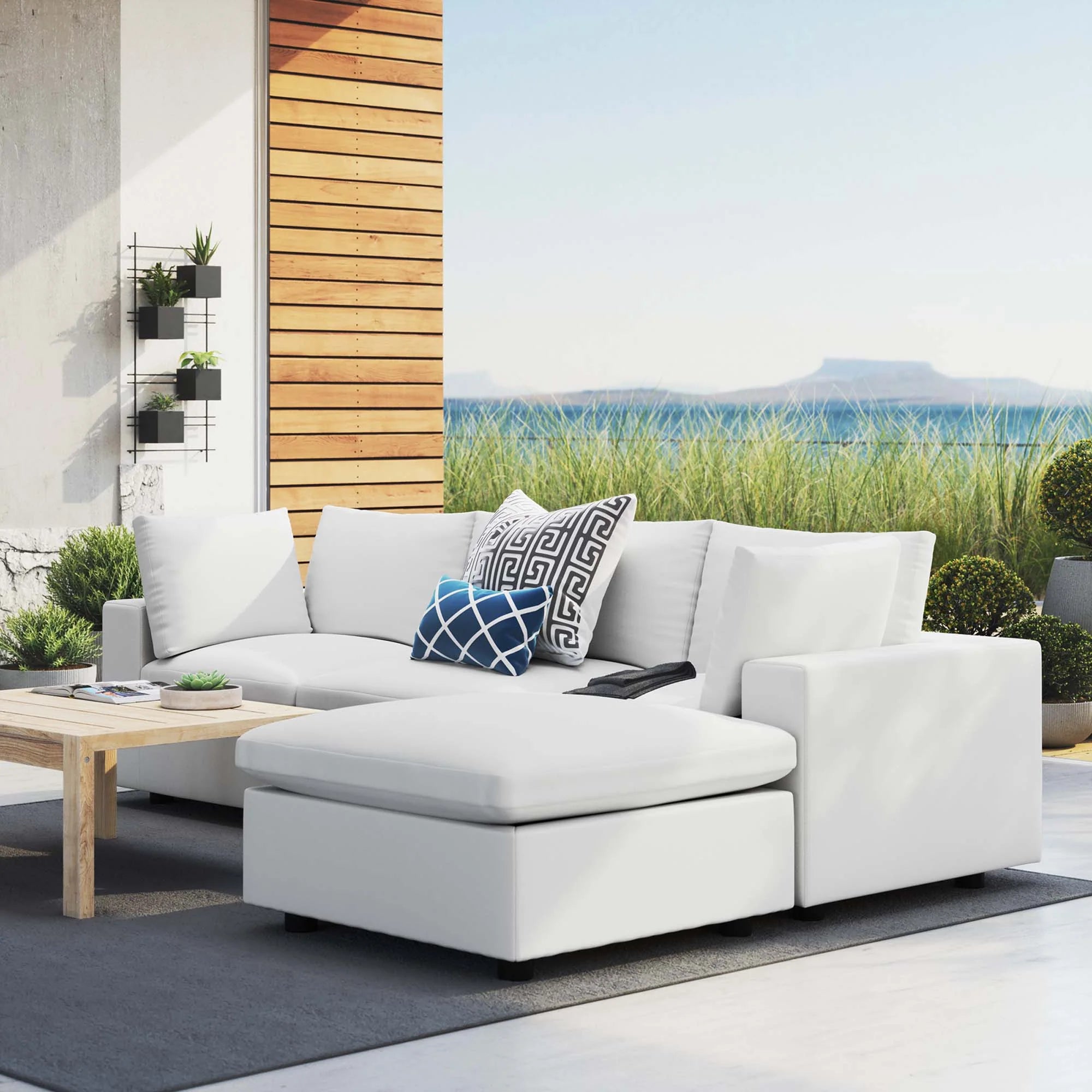 Commix 4-Piece Sunbrella® Outdoor Patio Sectional Sofa in White