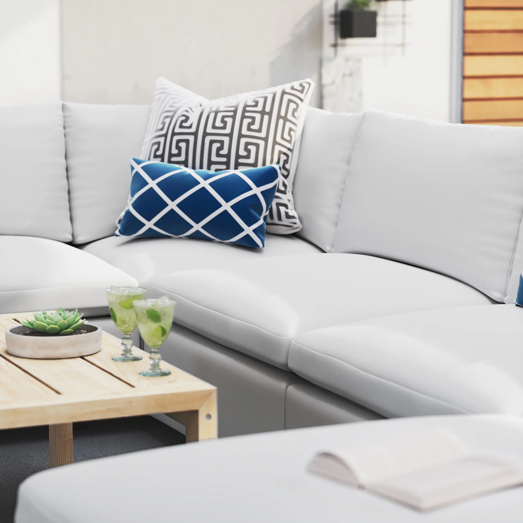 Commix 7-Piece Sunbrella® Outdoor Patio Sectional Sofa in White