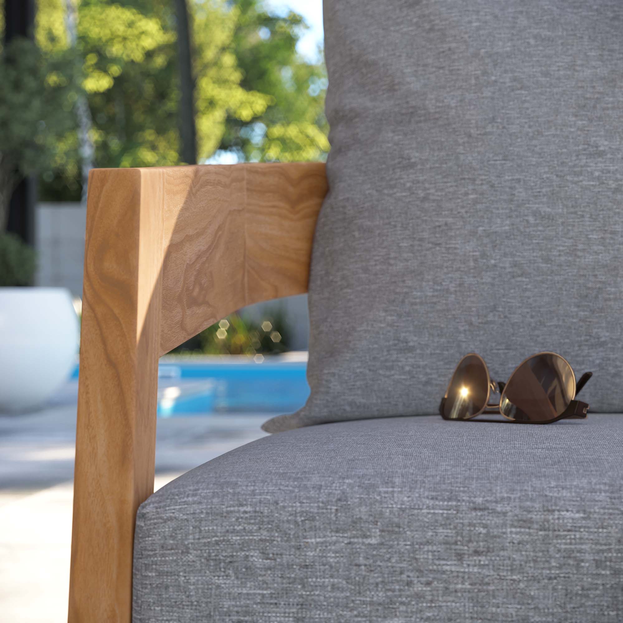 Fauteuil de terrasse extérieur en bois de teck Brisbane