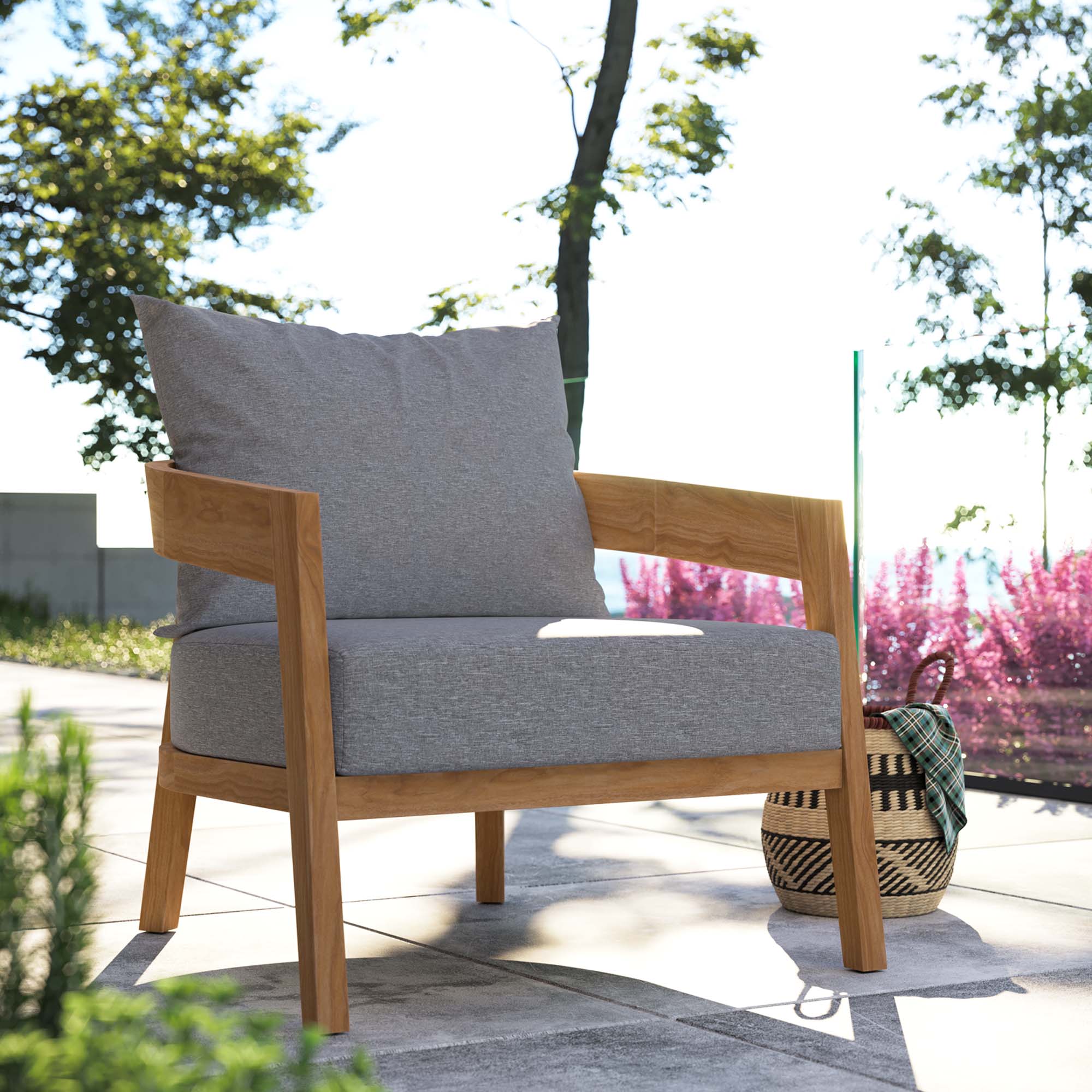Fauteuil de terrasse extérieur en bois de teck Brisbane