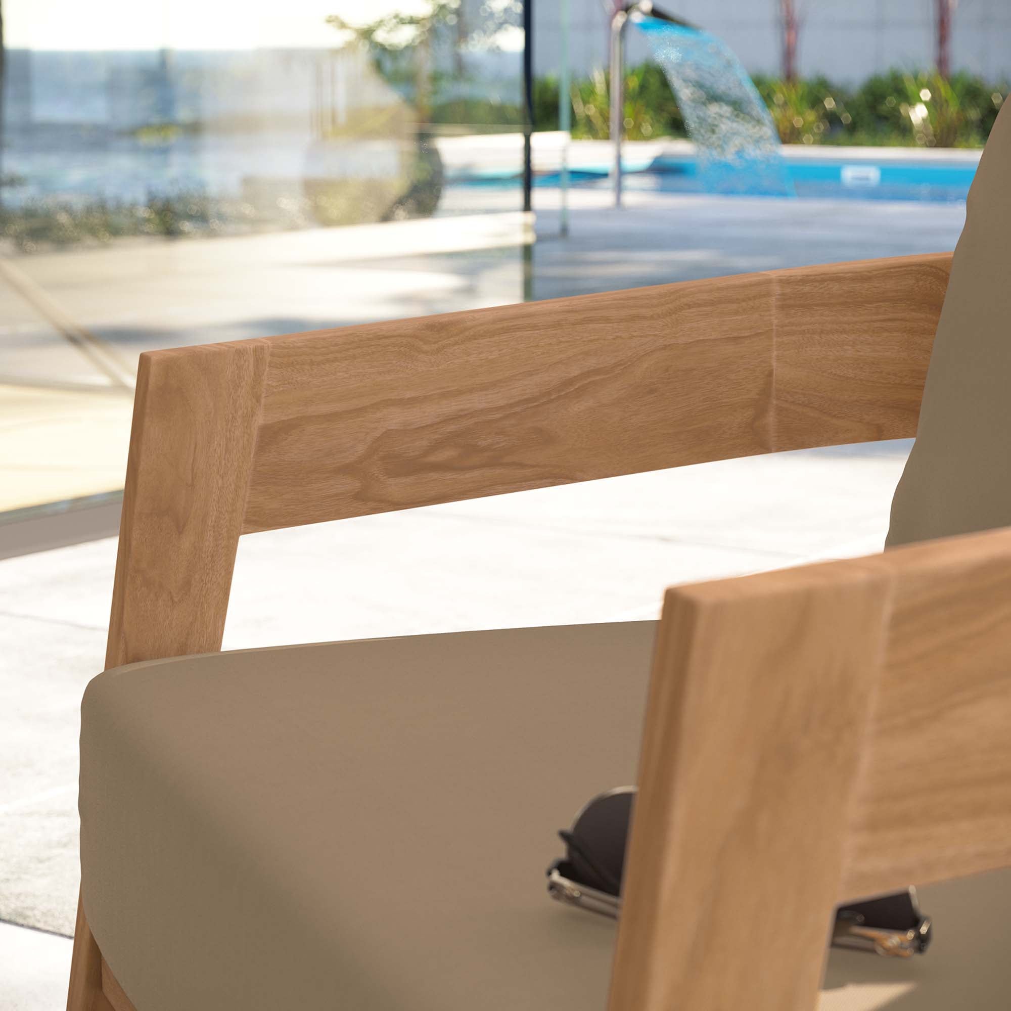 Fauteuil de terrasse extérieur en bois de teck Brisbane