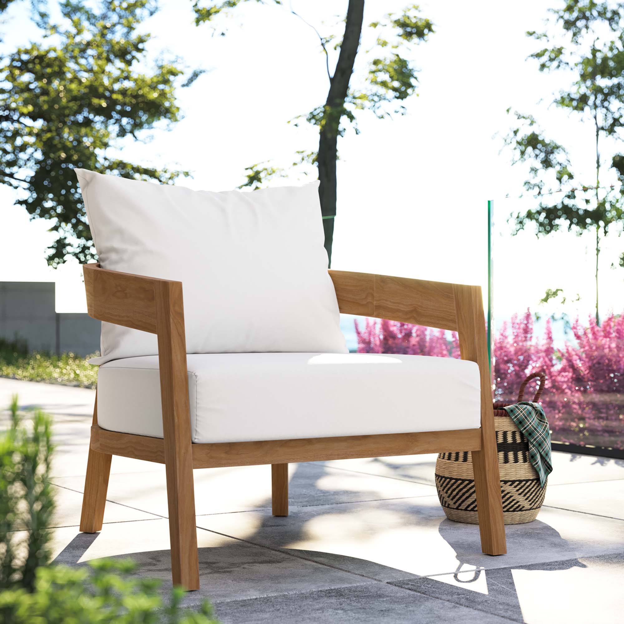 Fauteuil de terrasse extérieur en bois de teck Brisbane