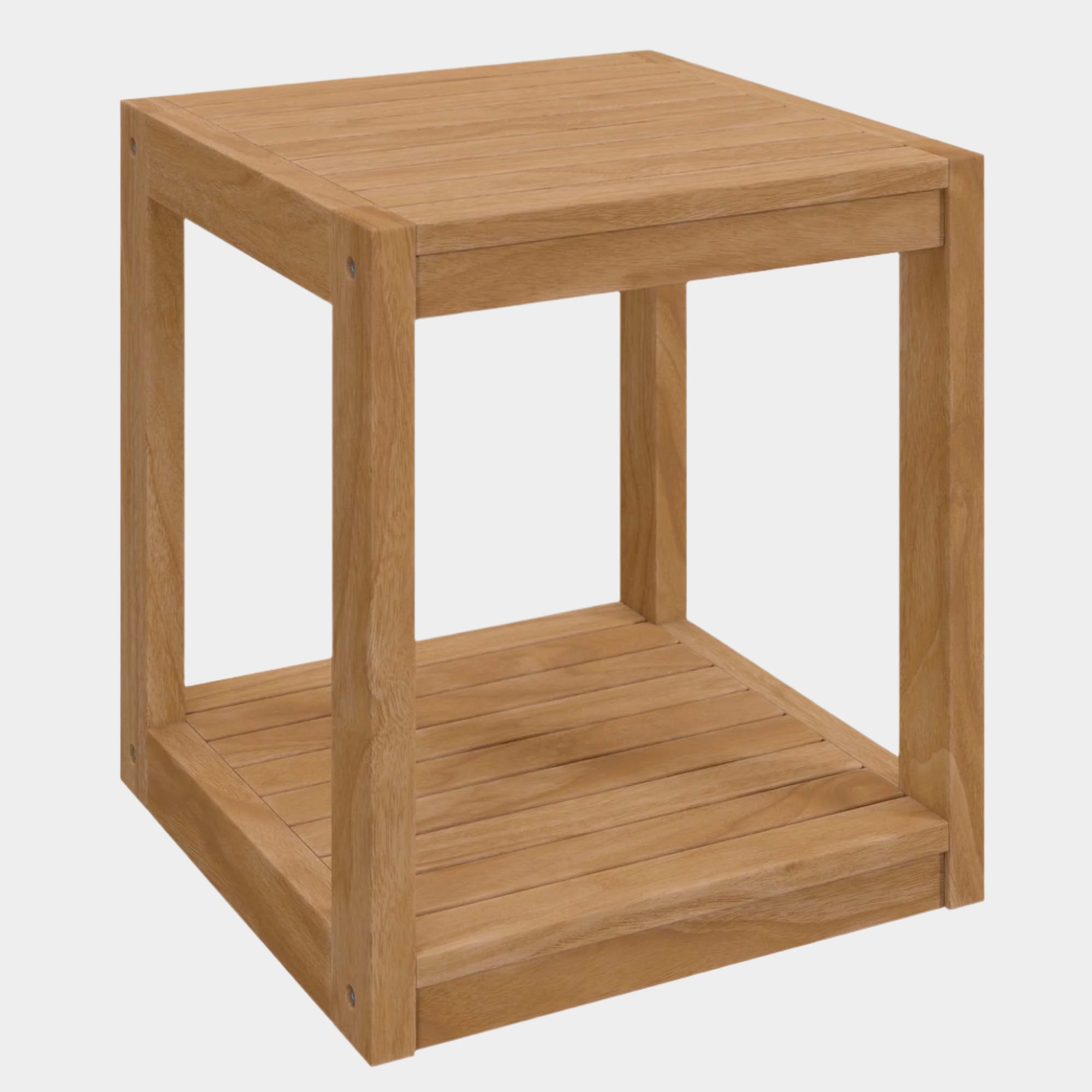Table d'appoint d'extérieur en bois de teck de Carlsbad en couleur naturelle