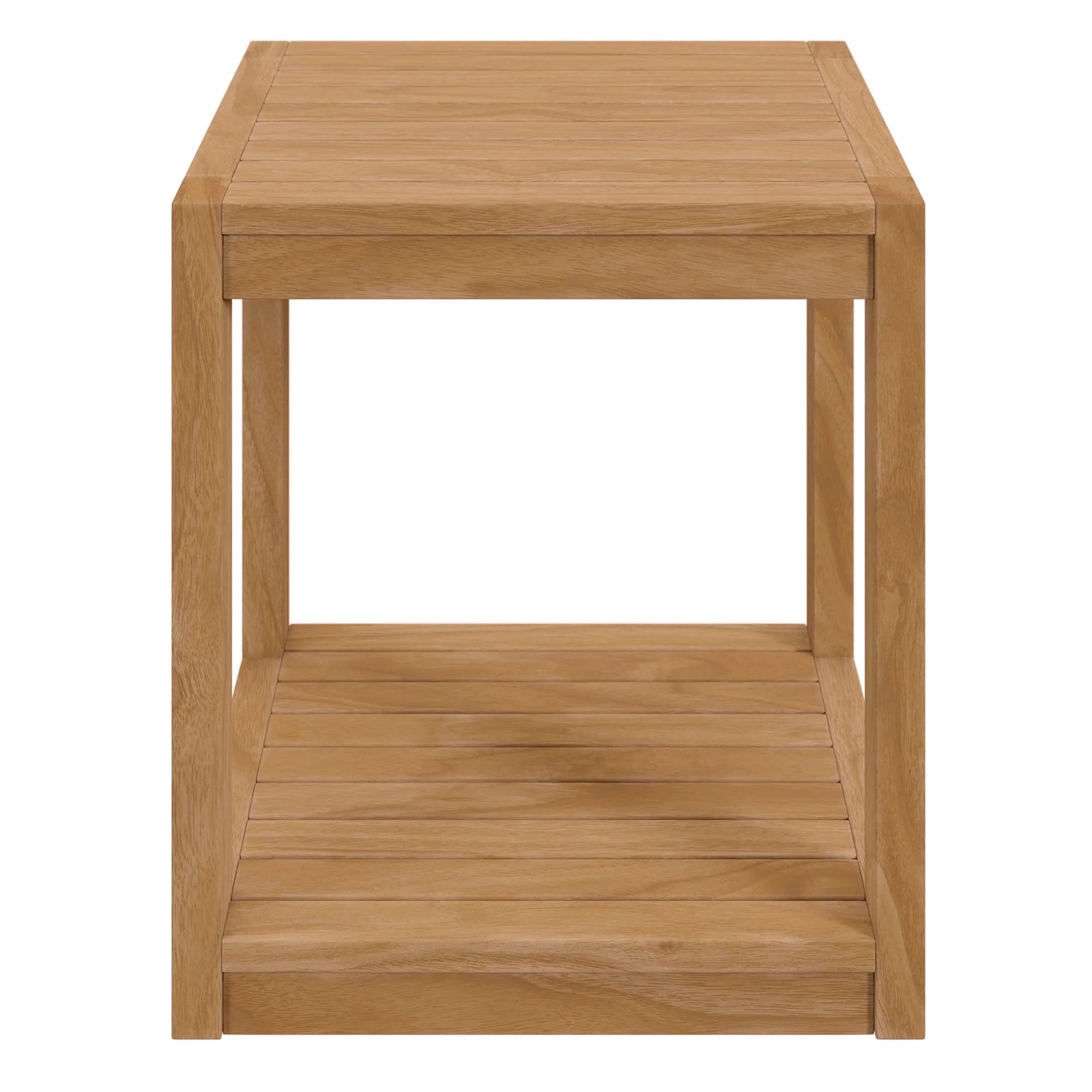 Table d'appoint d'extérieur en bois de teck de Carlsbad en couleur naturelle