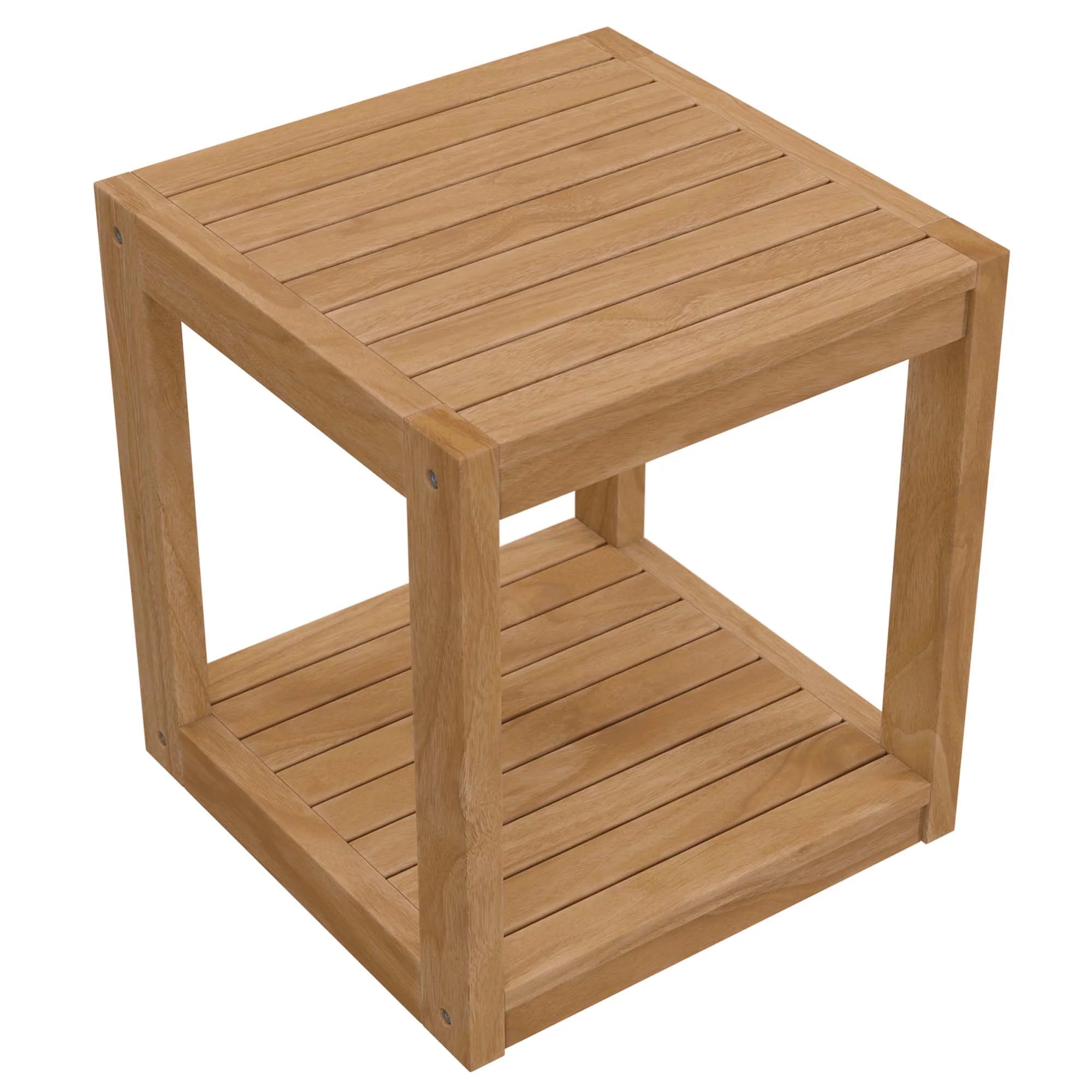 Table d'appoint d'extérieur en bois de teck de Carlsbad en couleur naturelle